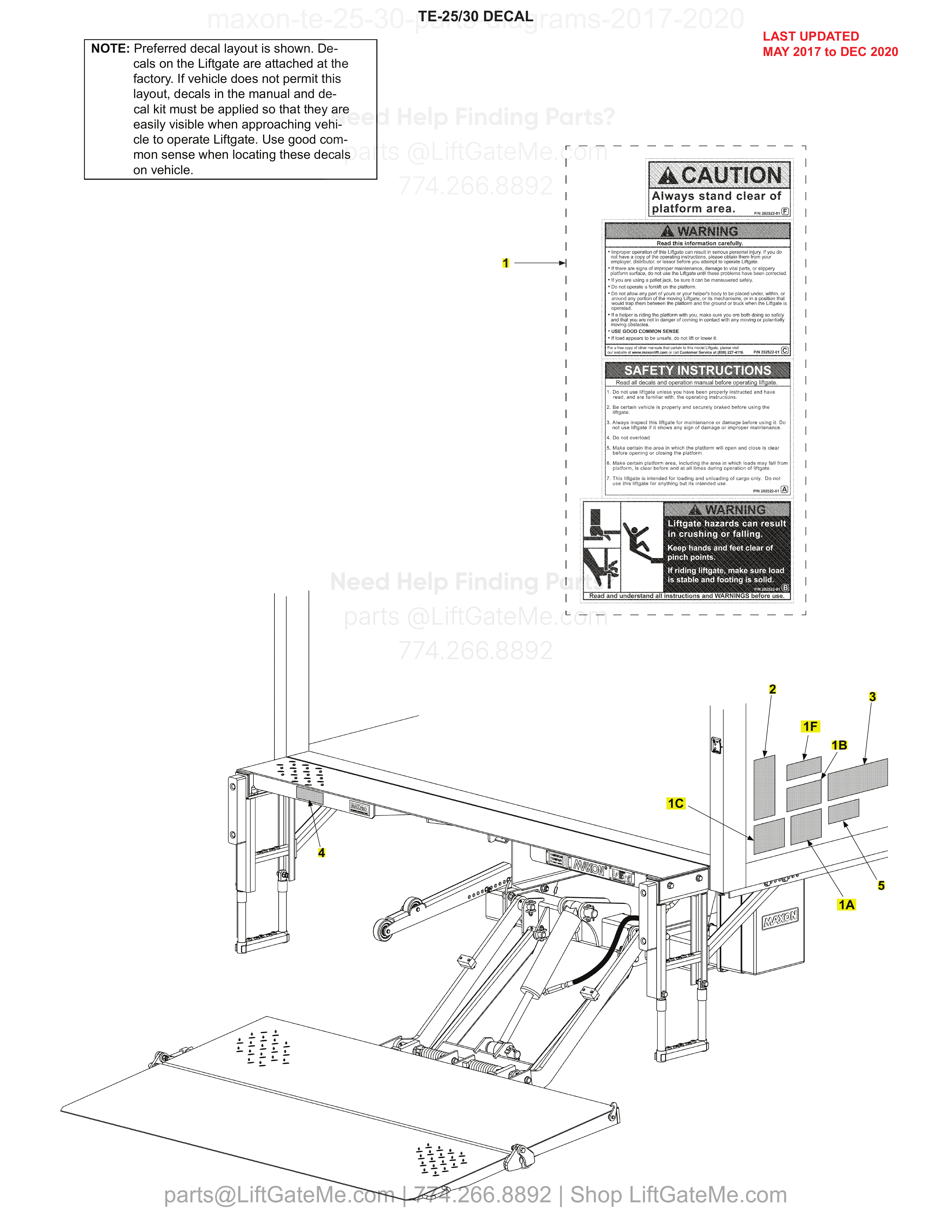 TE-25/30 DECAL diagram