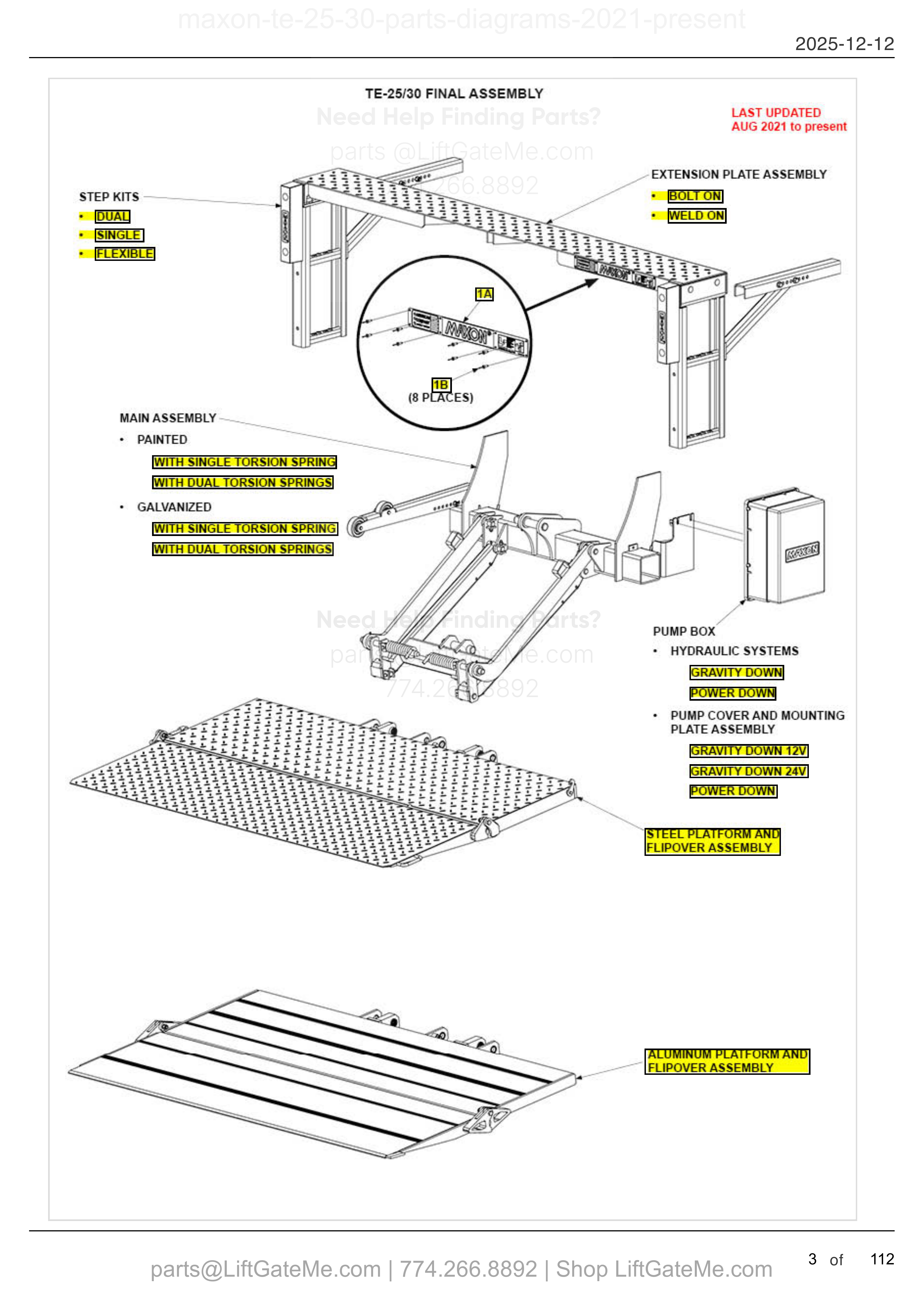 TE-25/30 FINAL ASSEMBLY diagram
