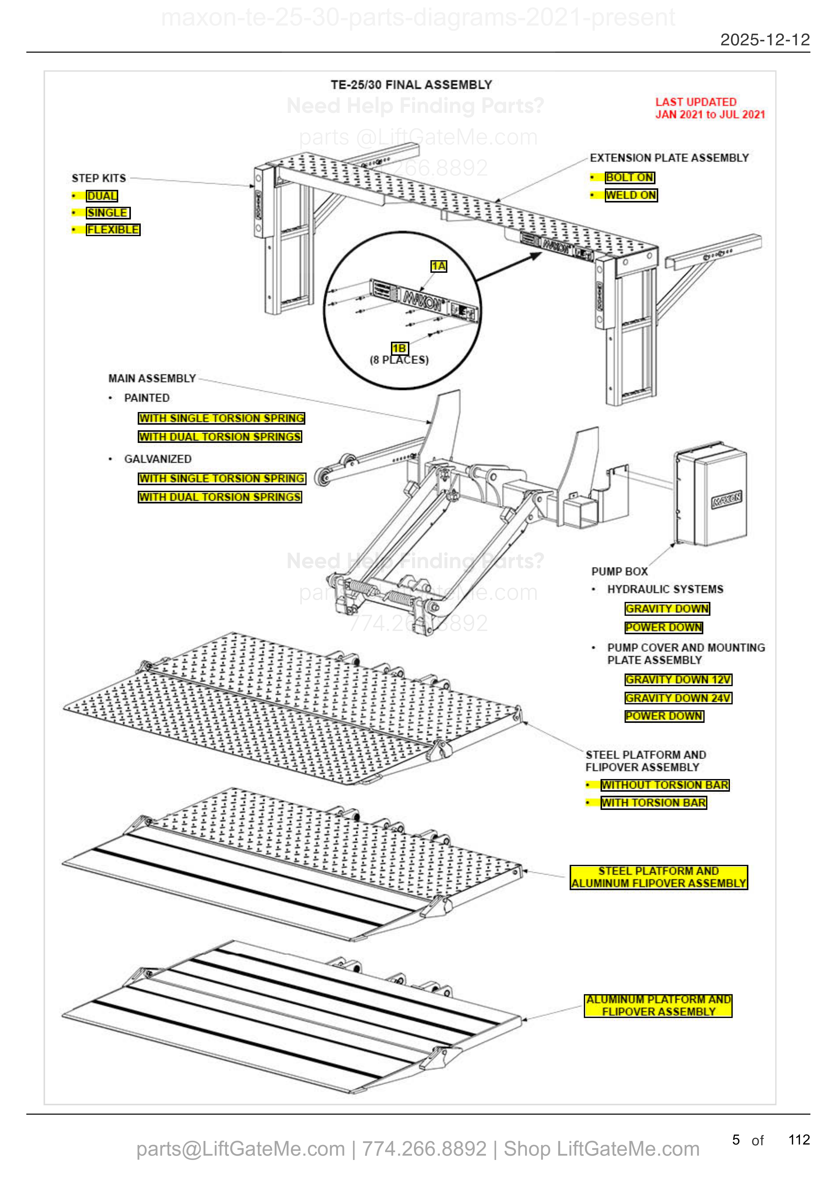 TE-25/30 FINAL ASSEMBLY diagram