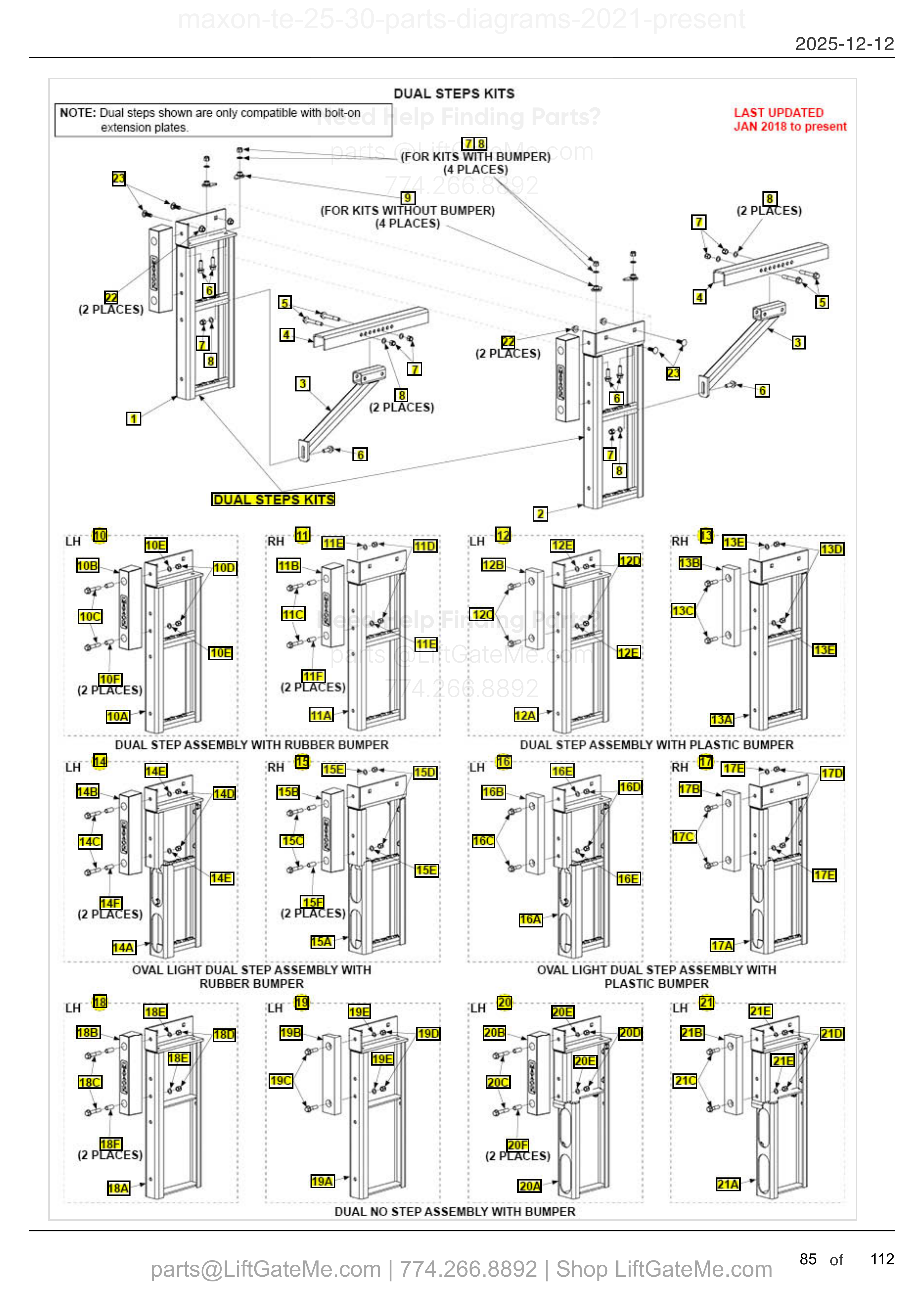 DUAL STEPS KITS diagram