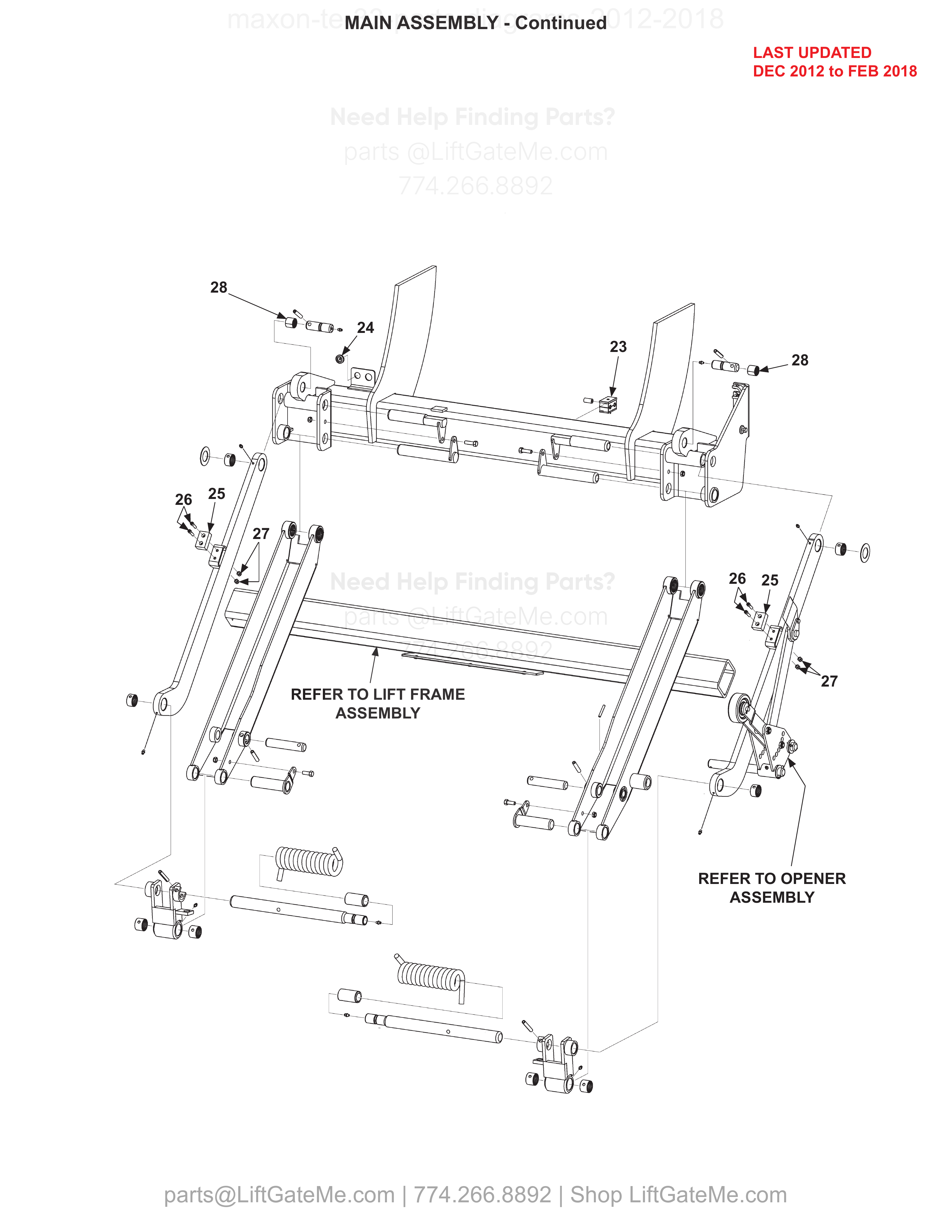 MAIN ASSEMBLY - Continued diagram
