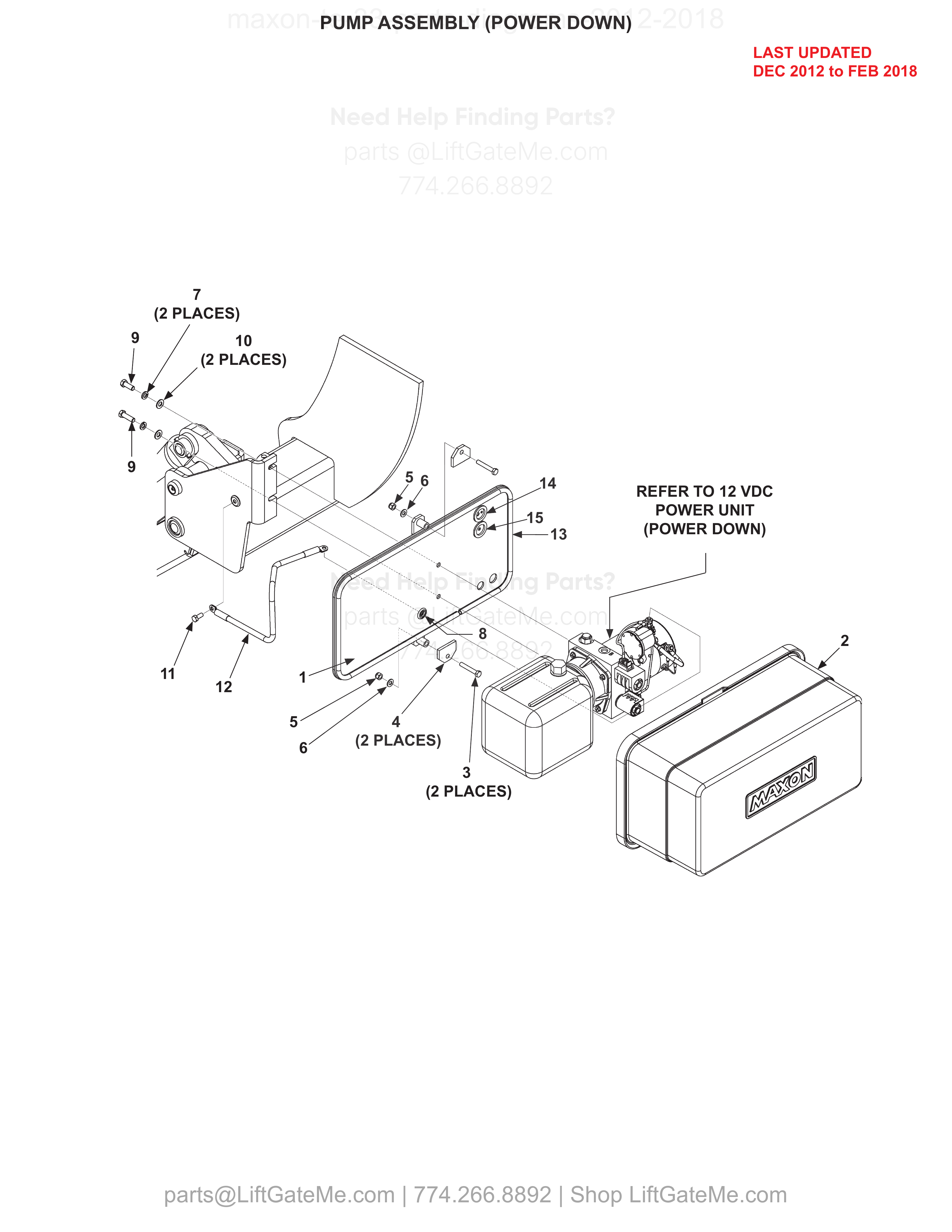 PUMP ASSEMBLY (POWER DOWN) diagram