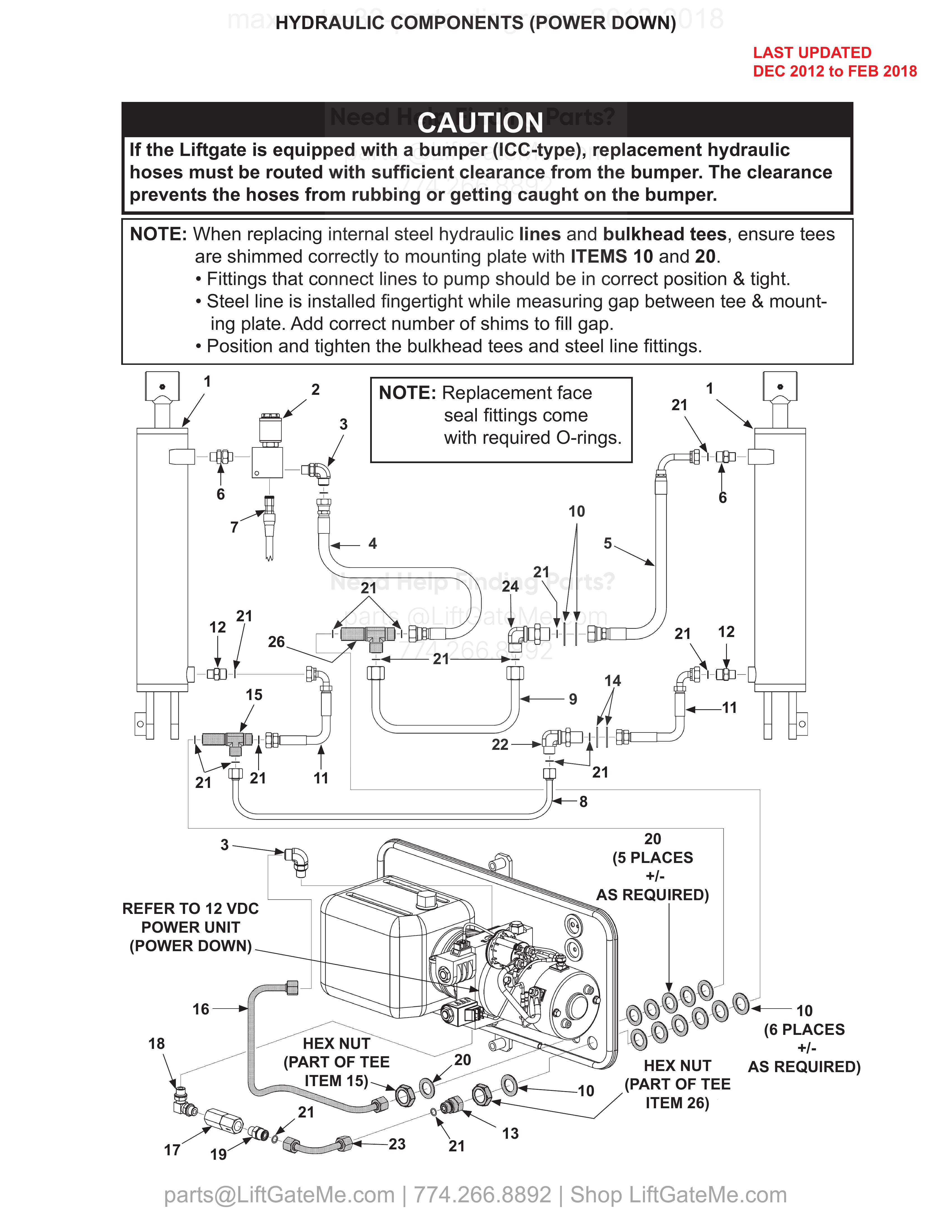 HYDRAULIC COMPONENTS (POWER DOWN) diagram