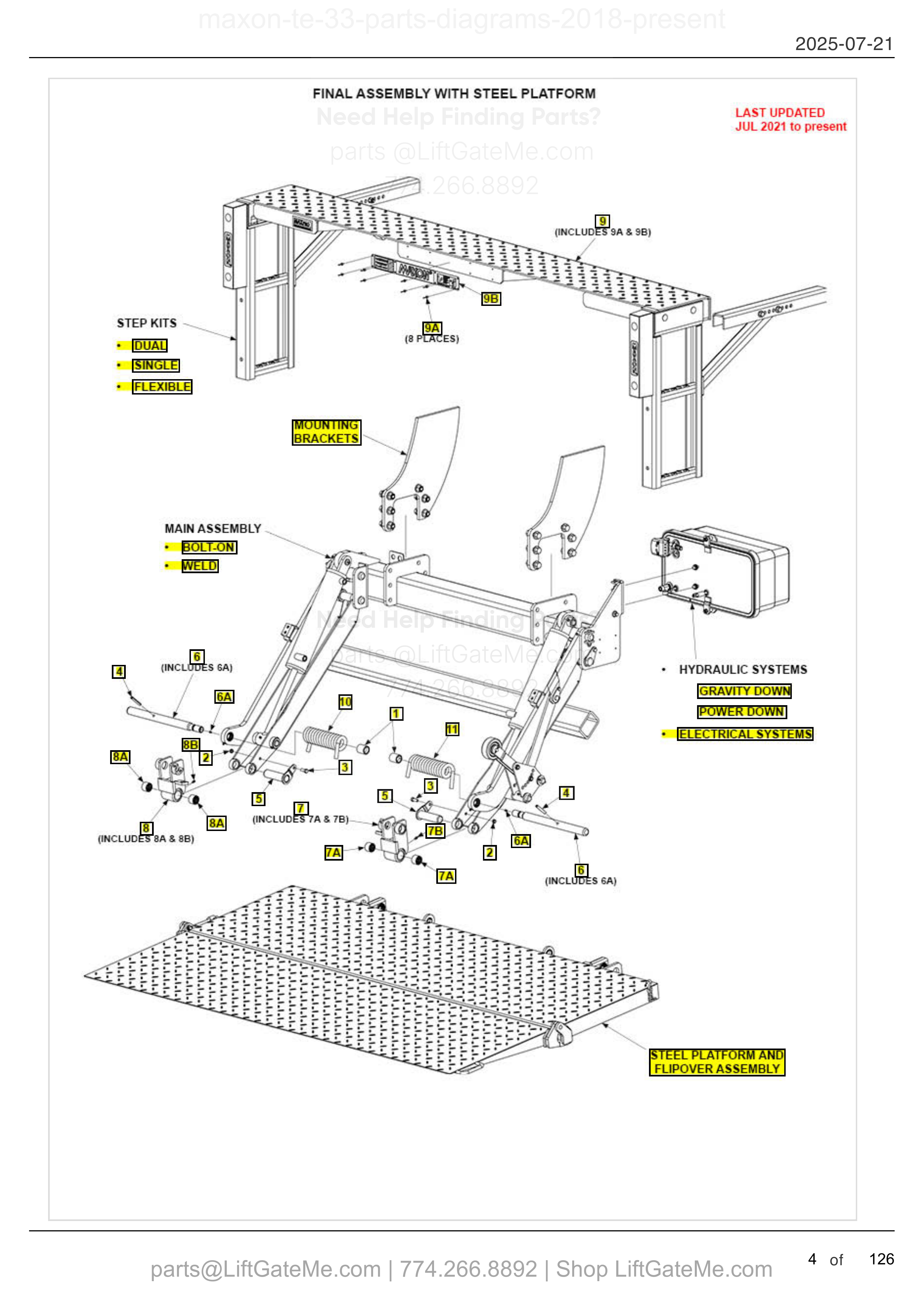FINAL ASSEMBLY WITH STEEL PLATFORM diagram