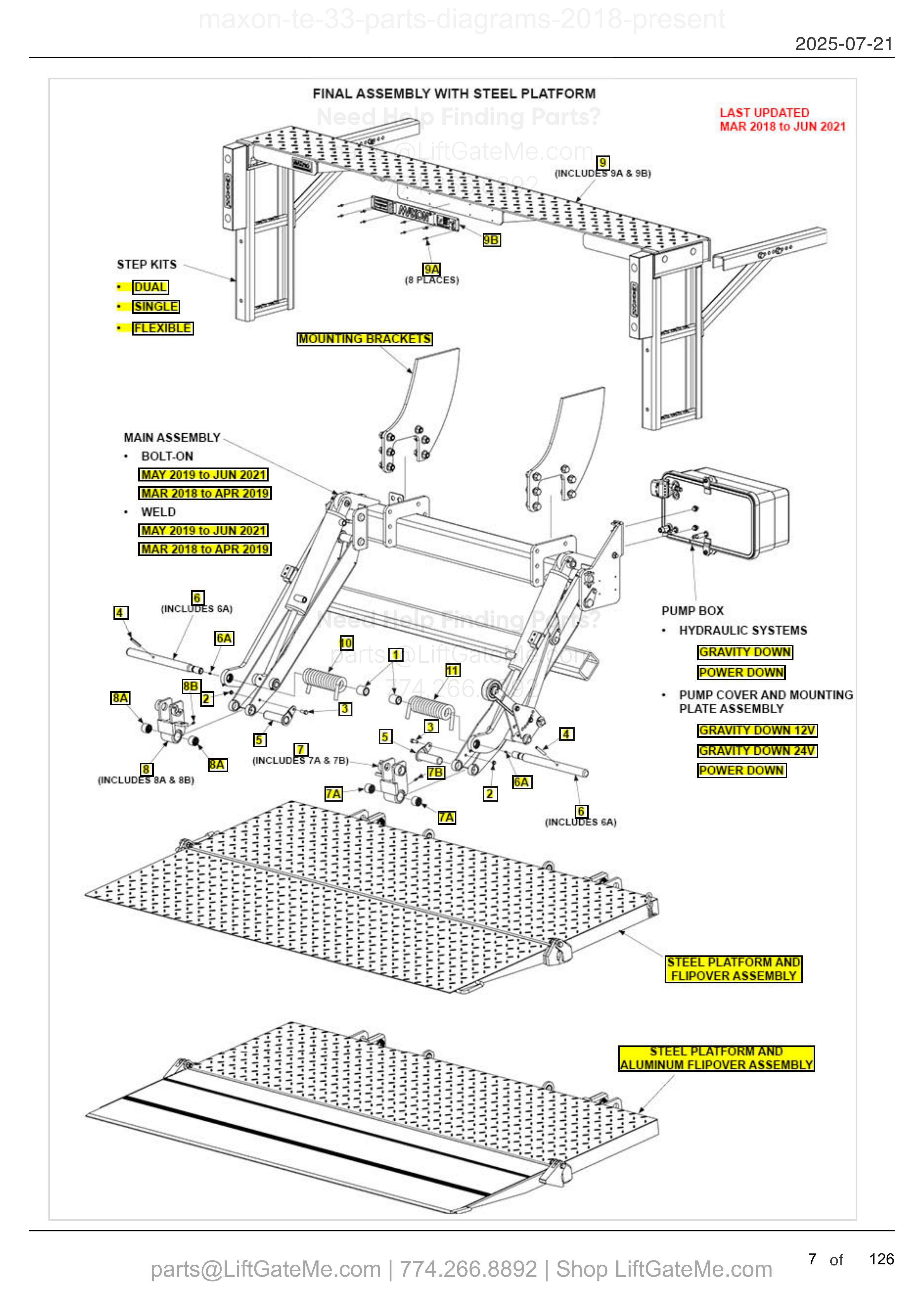 FINAL ASSEMBLY WITH STEEL PLATFORM diagram