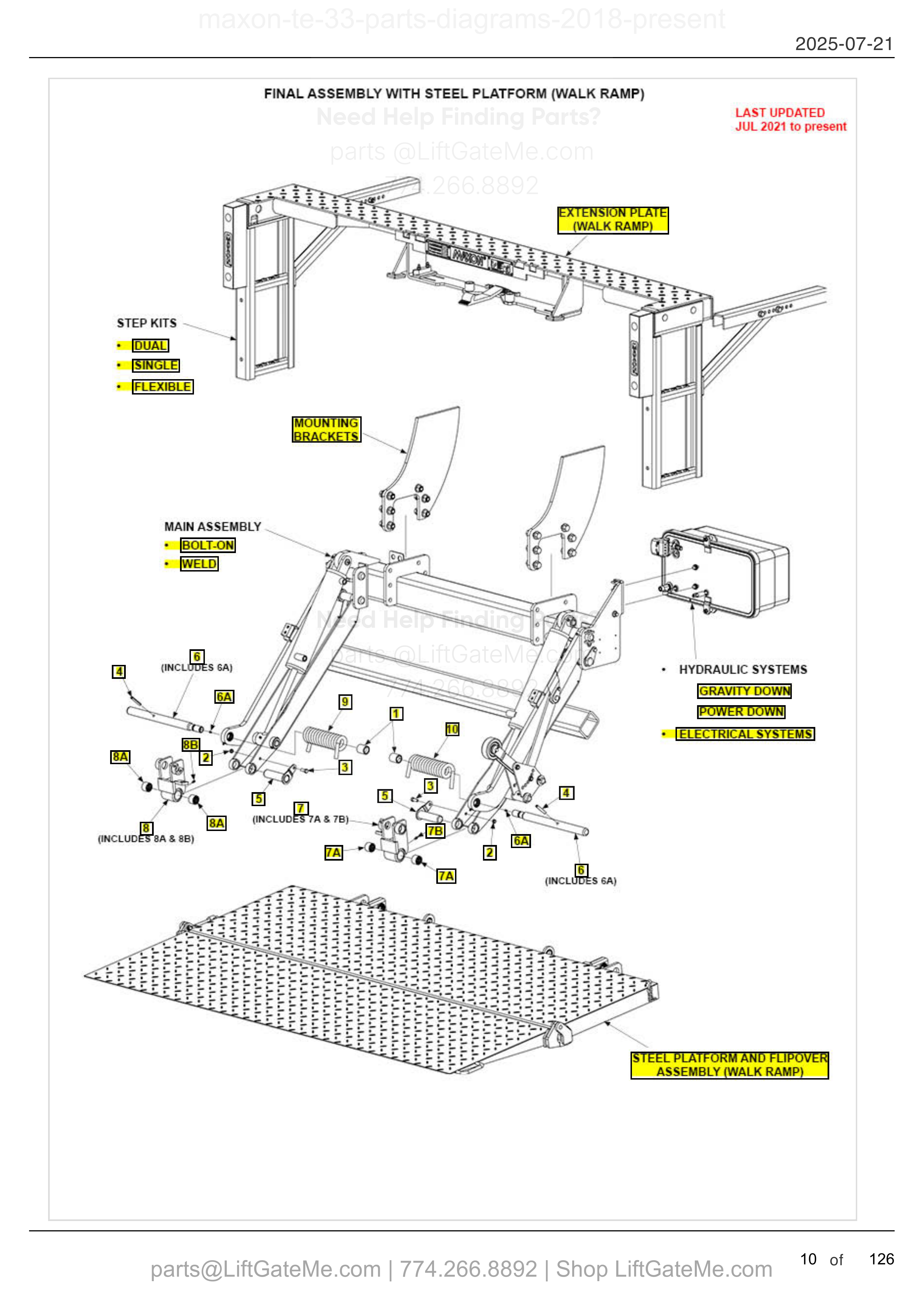 FINAL ASSEMBLY WITH STEEL PLATFORM (WALK RAMP) diagram