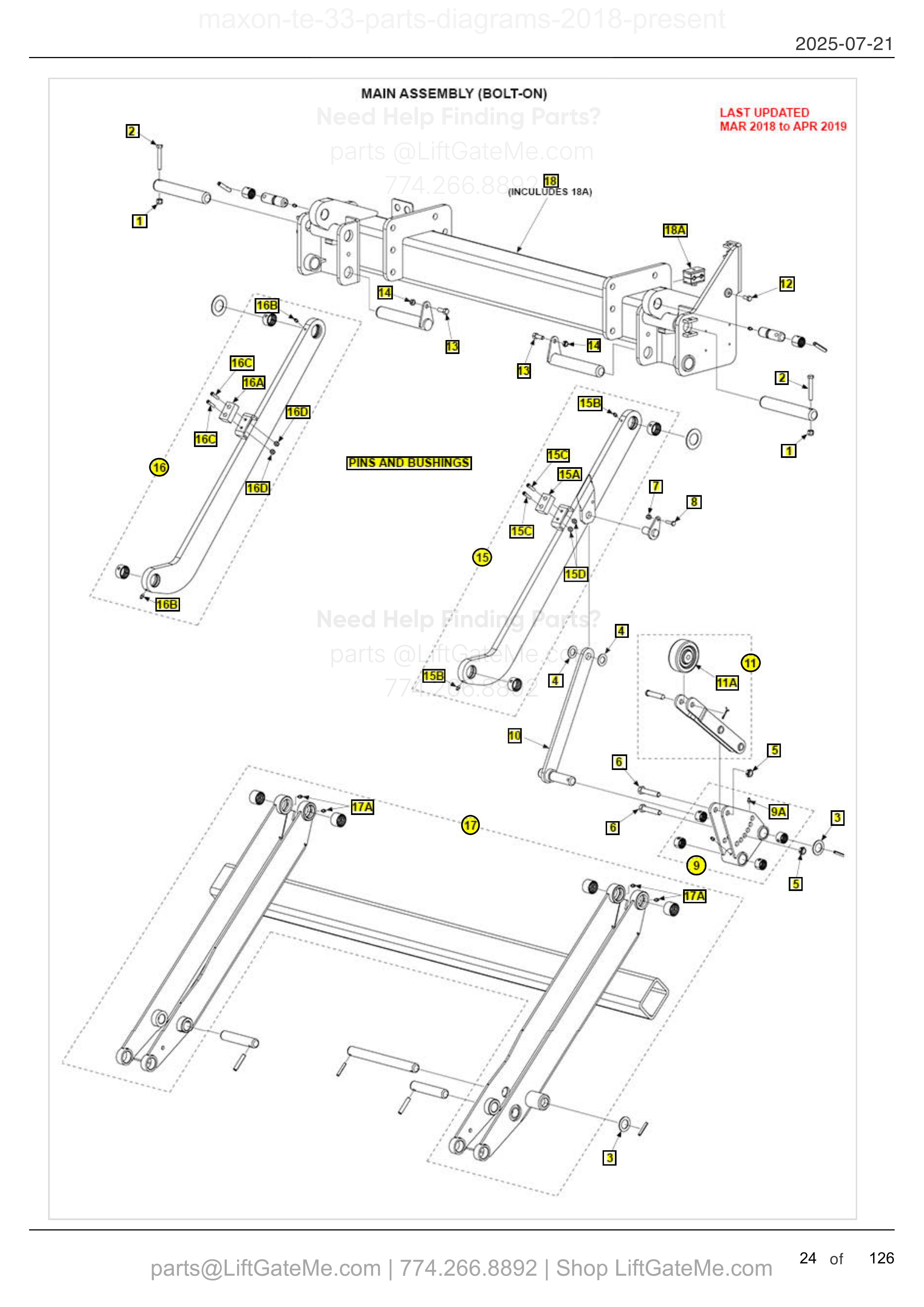 MAIN ASSEMBLY (BOLT-ON) diagram