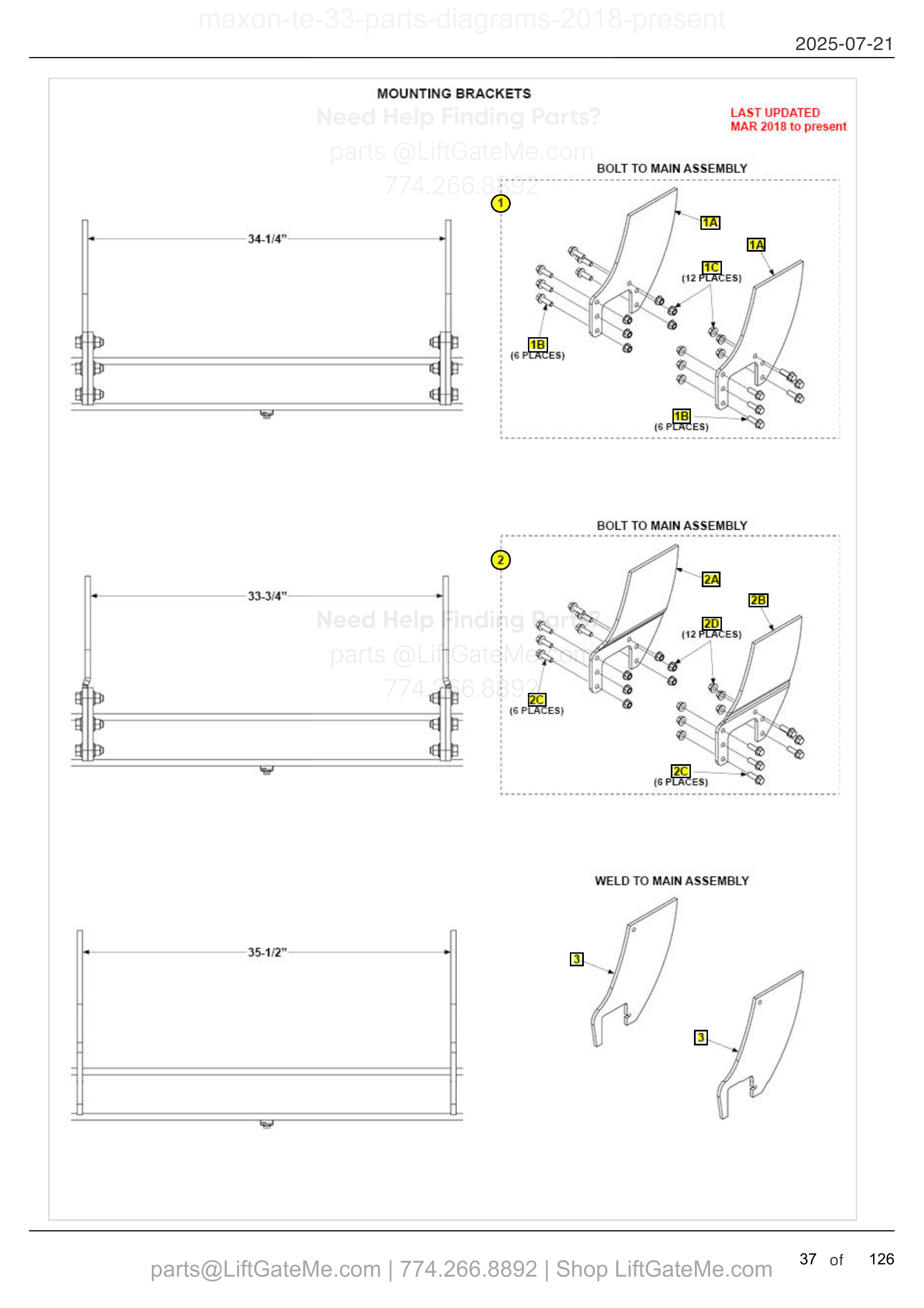 MOUNTING BRACKETS diagram