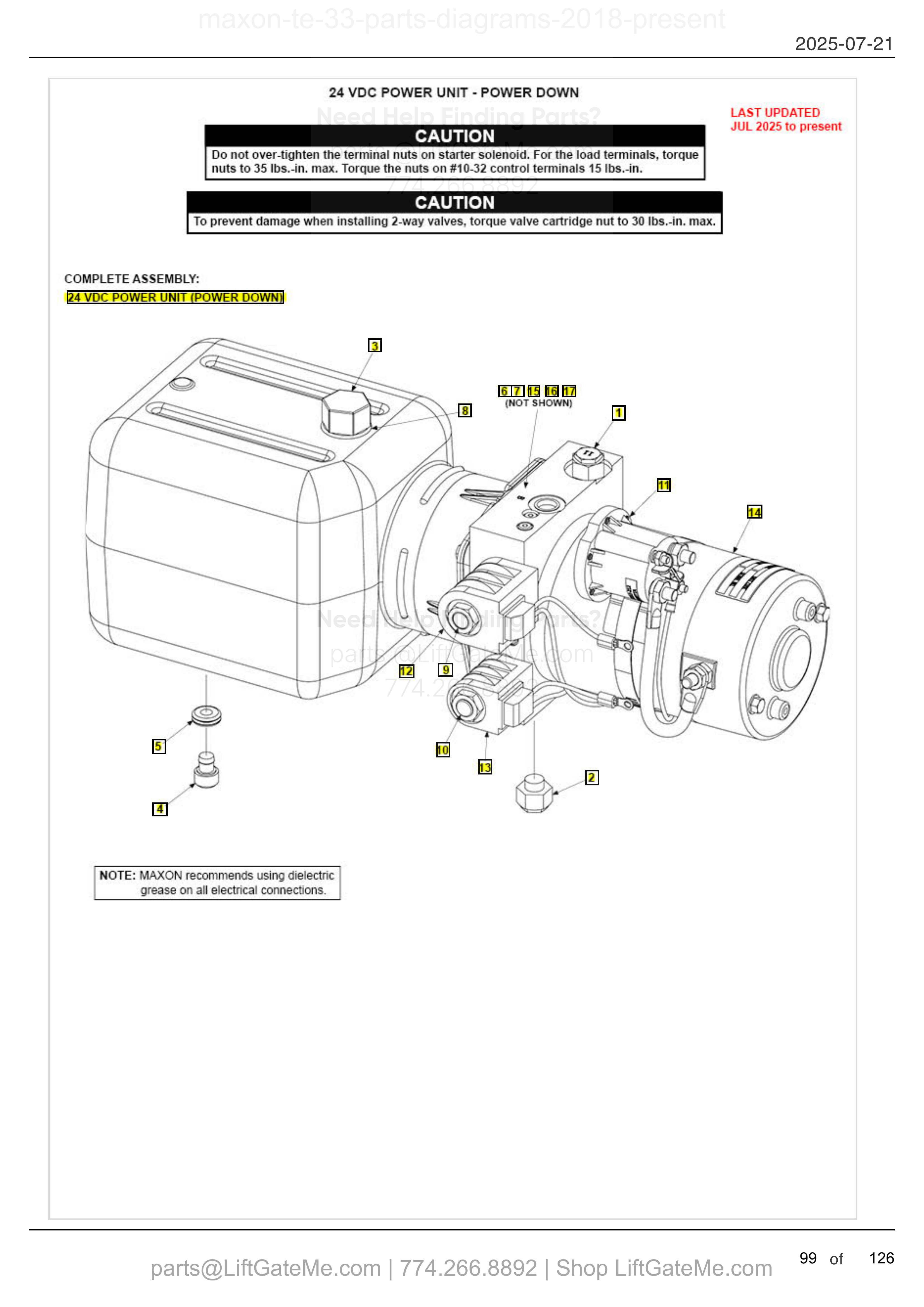 24 VDC POWER UNIT - POWER DOWN diagram