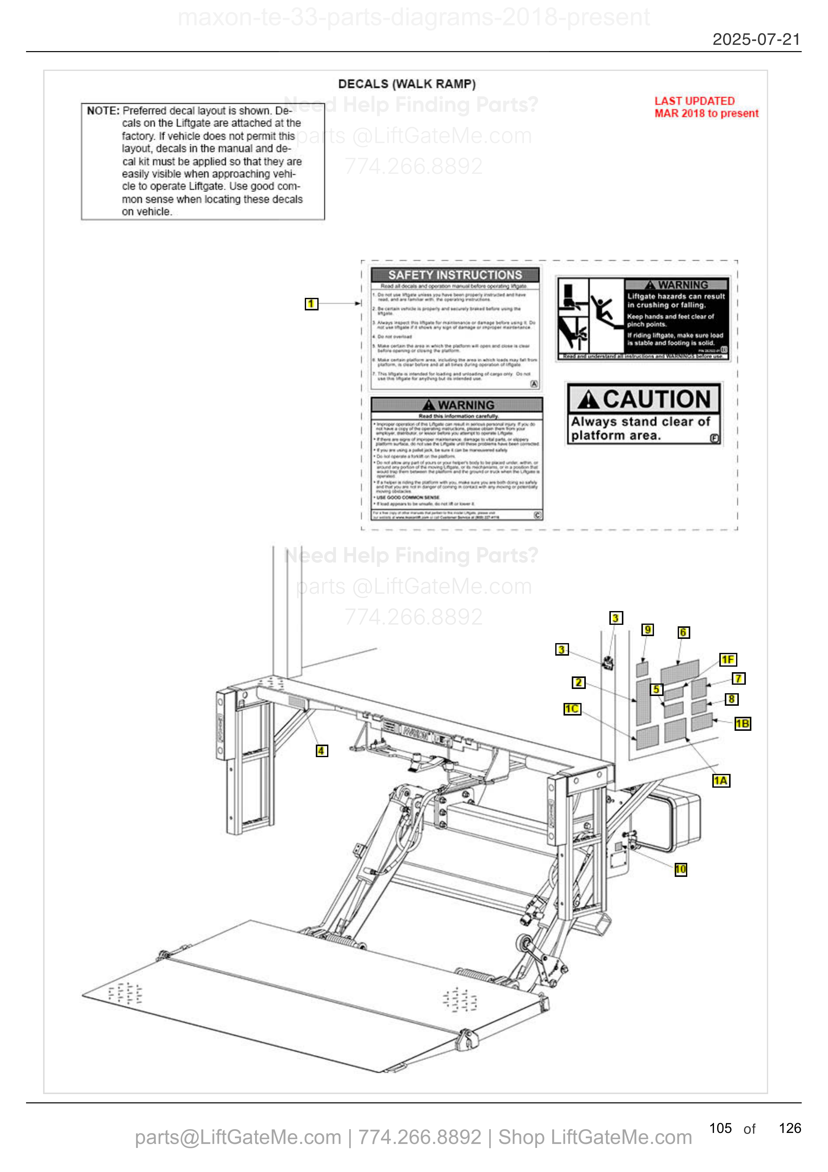 DECALS (WALK RAMP) diagram