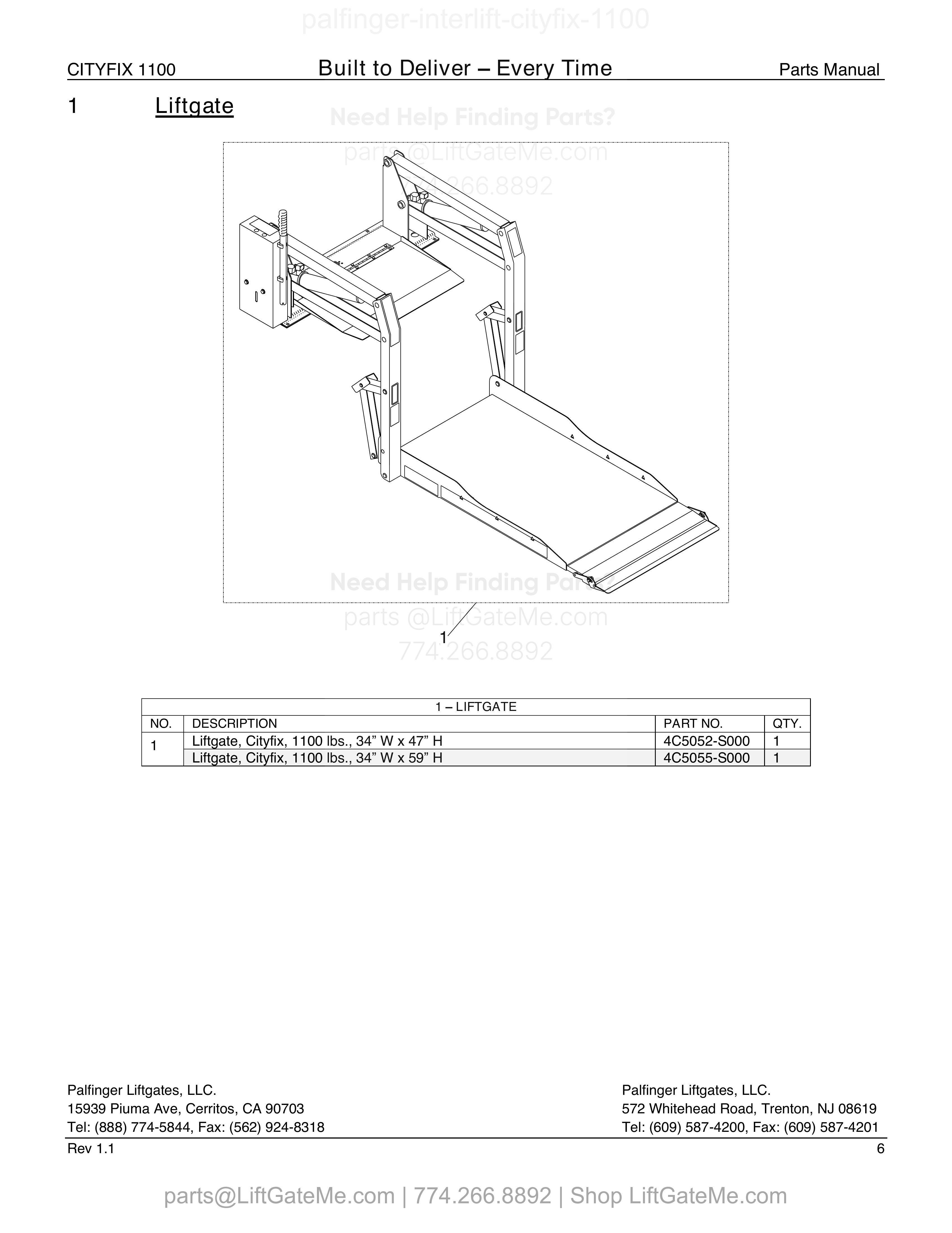 Liftgate diagram