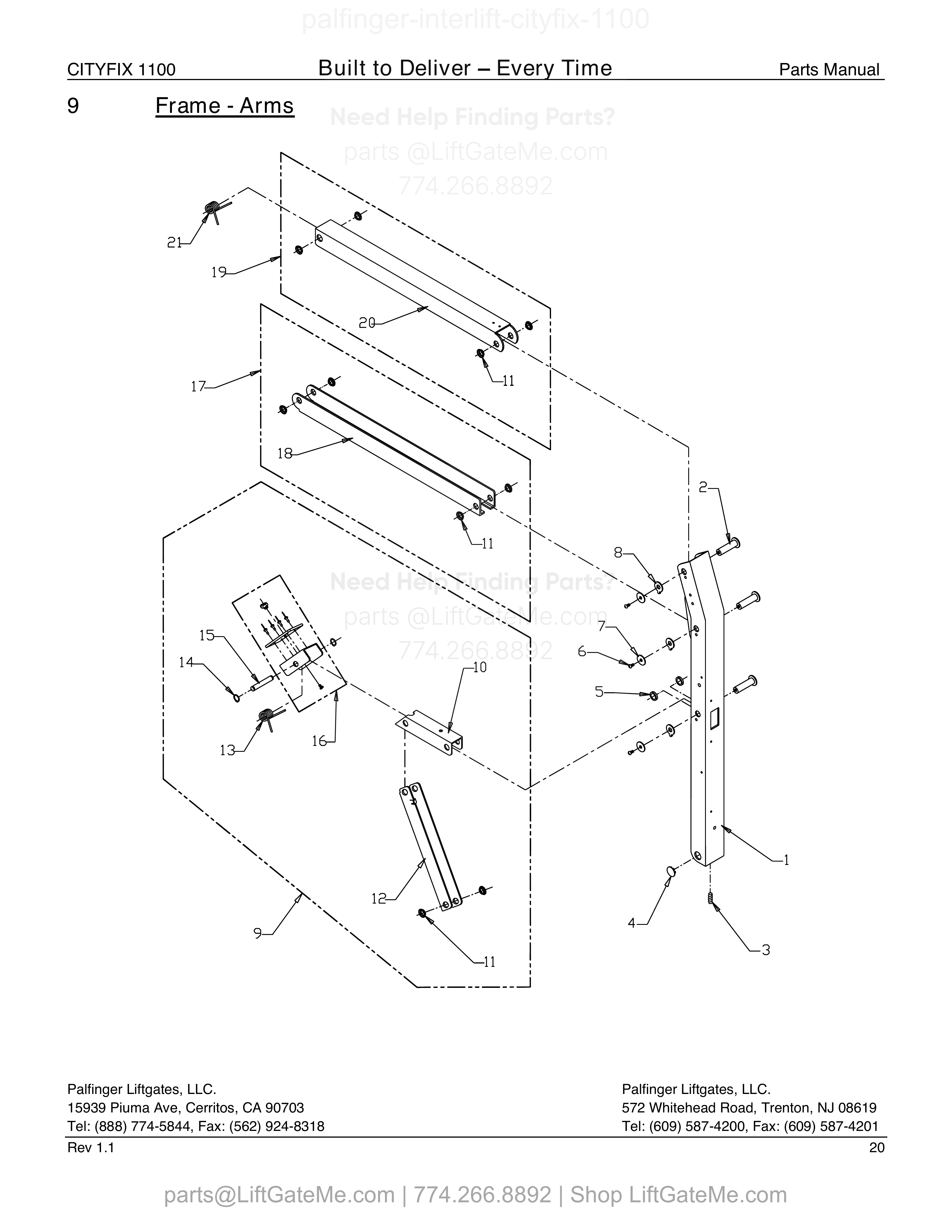9 – FRAME ARMS diagram