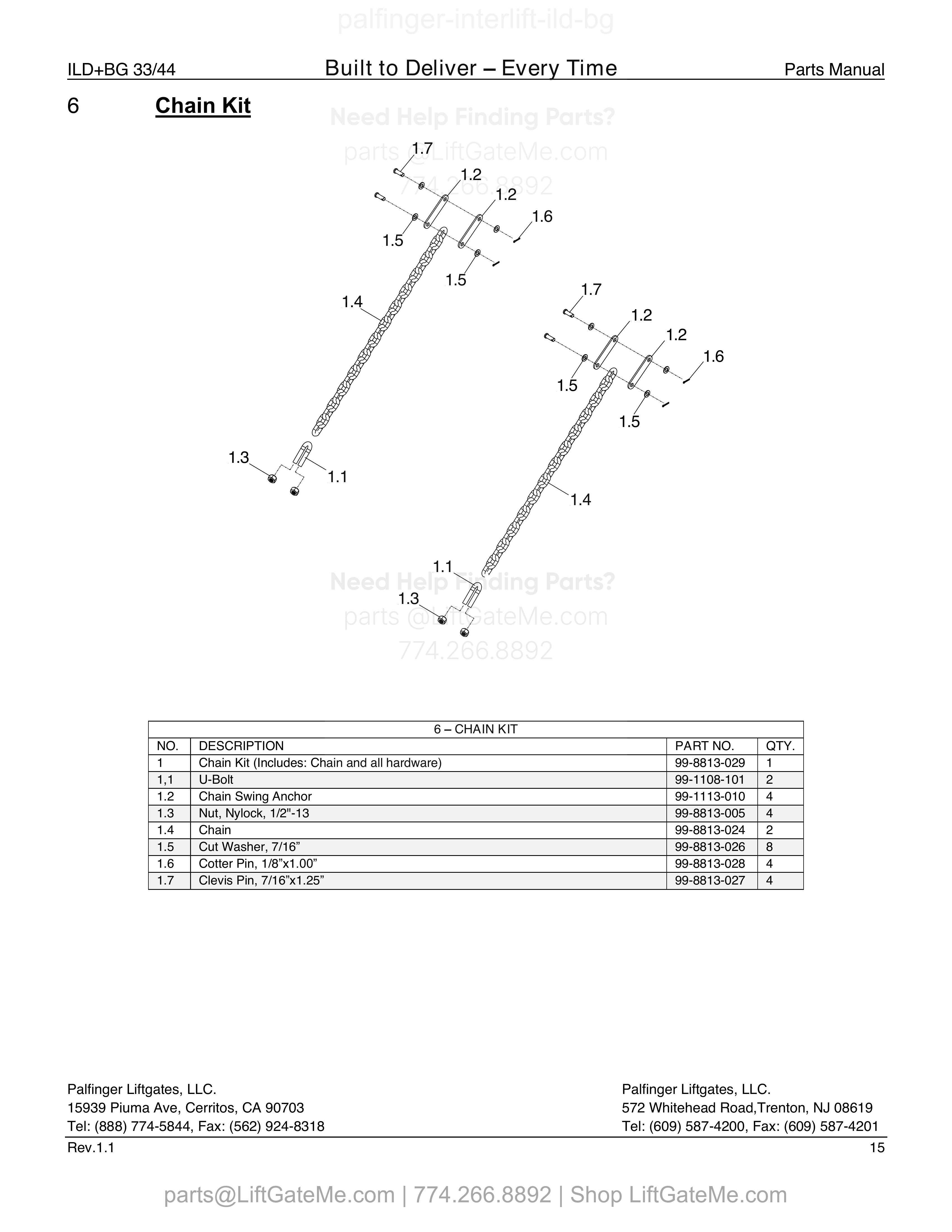 6 Chain Kit diagram
