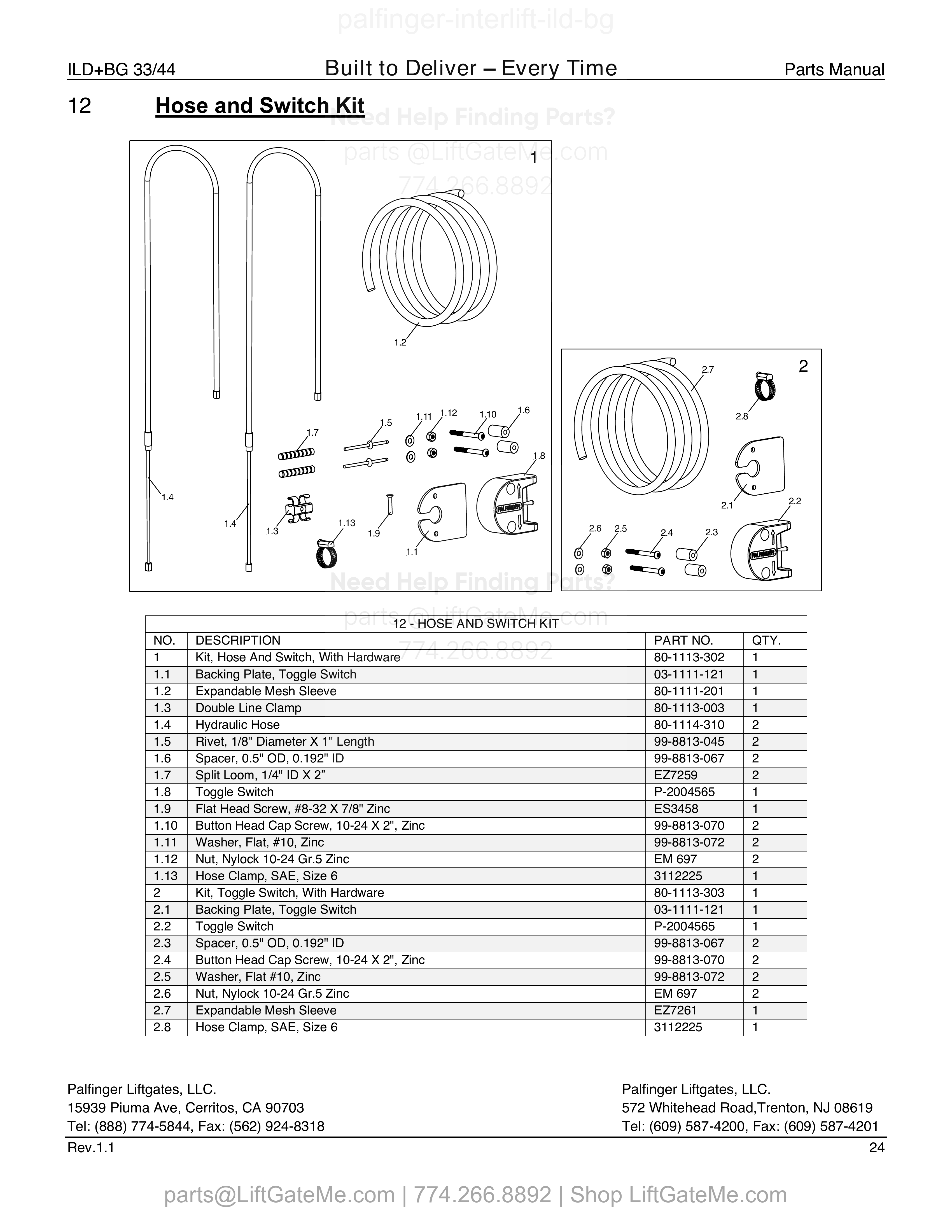 12 Hose and Switch Kit diagram