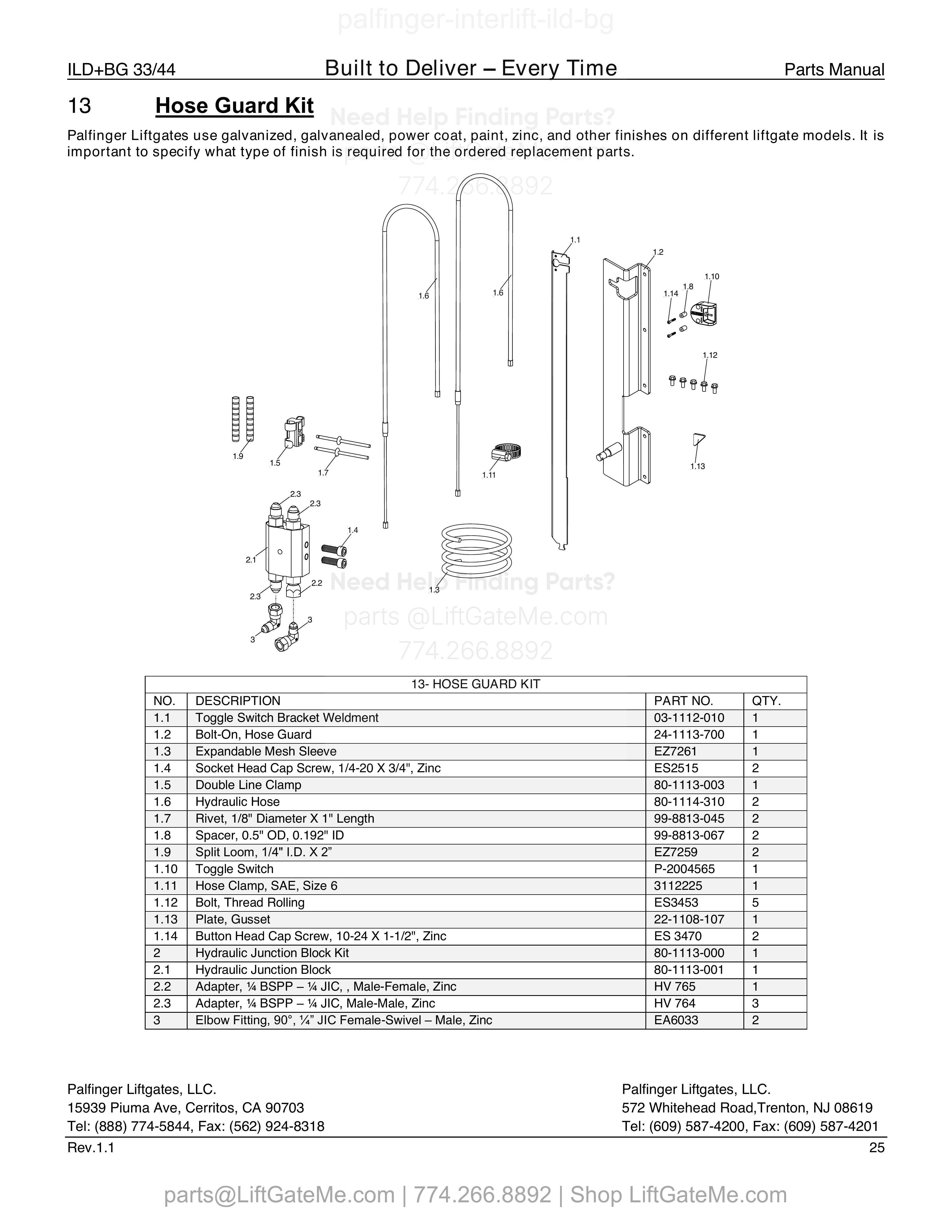13 Hose Guard Kit diagram