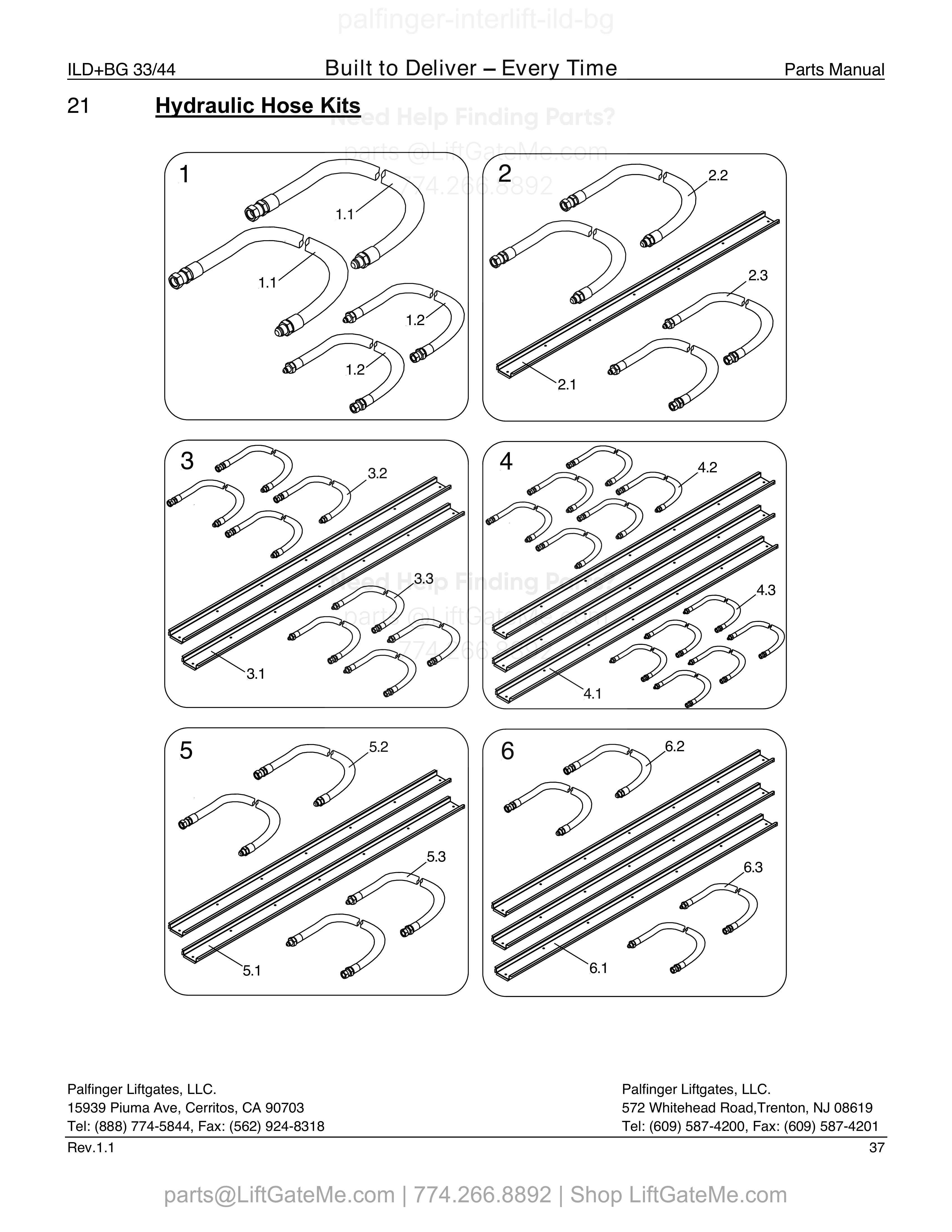 21 – Hydraulic Hose Kits diagram
