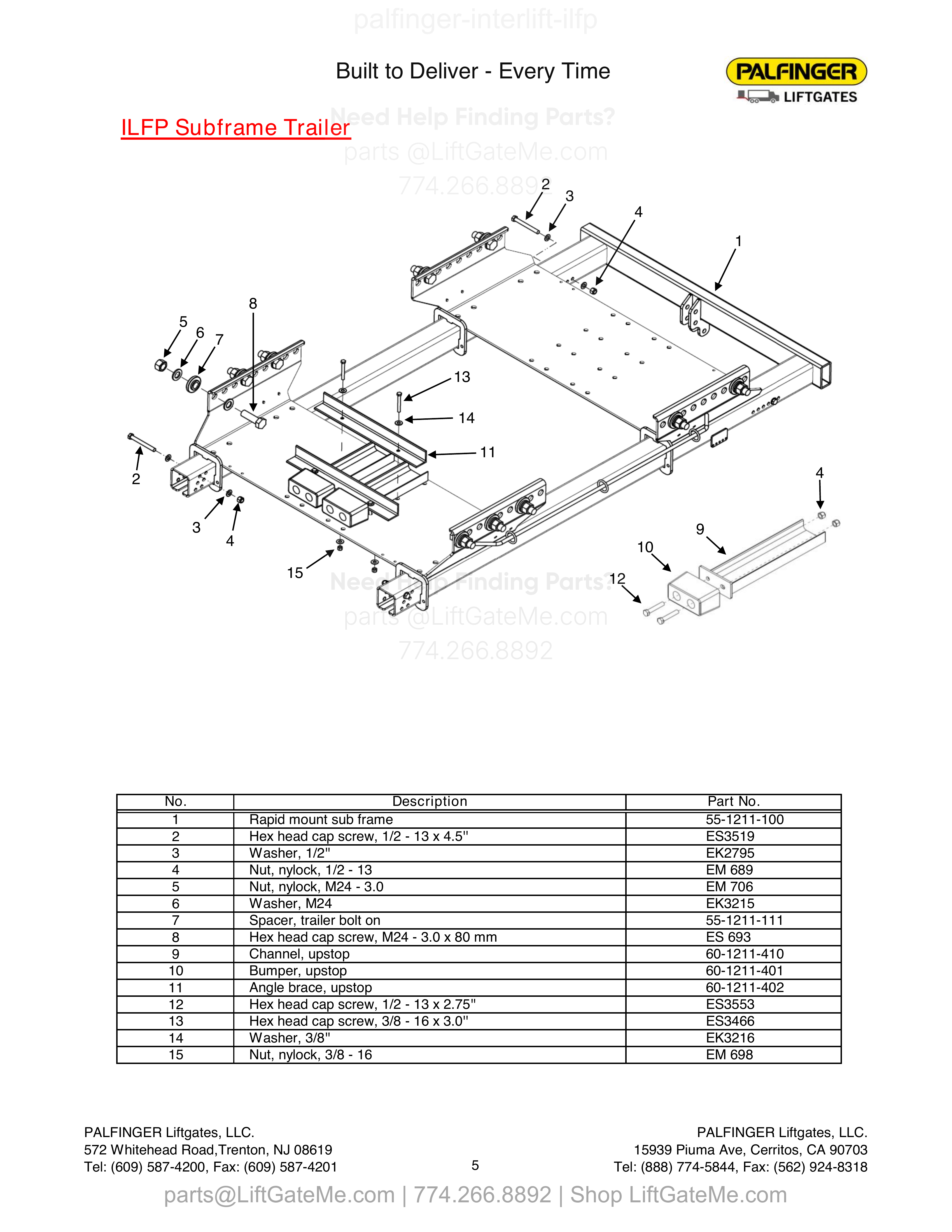 ILFP Subframe Trailer diagram
