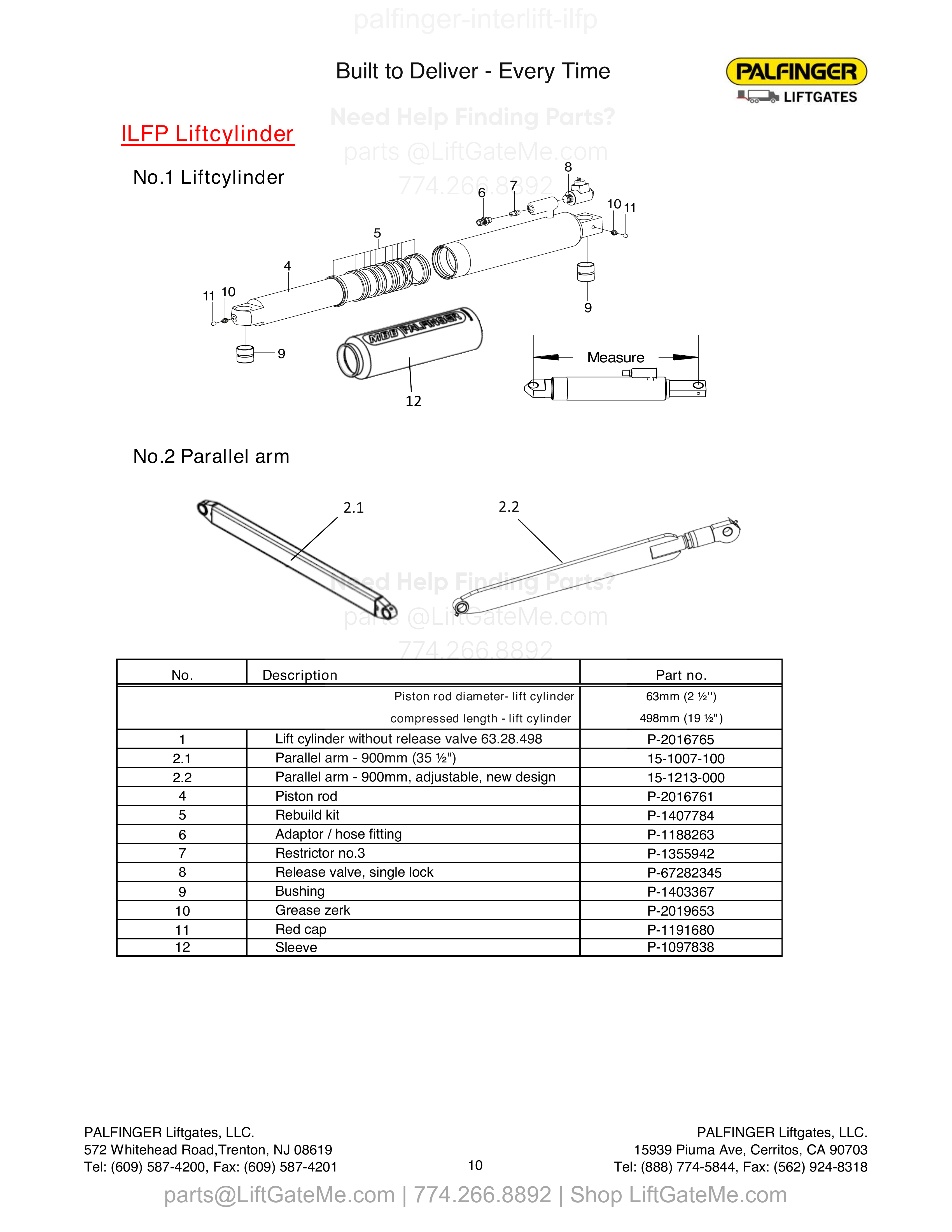 ILFP Liftcylinder diagram