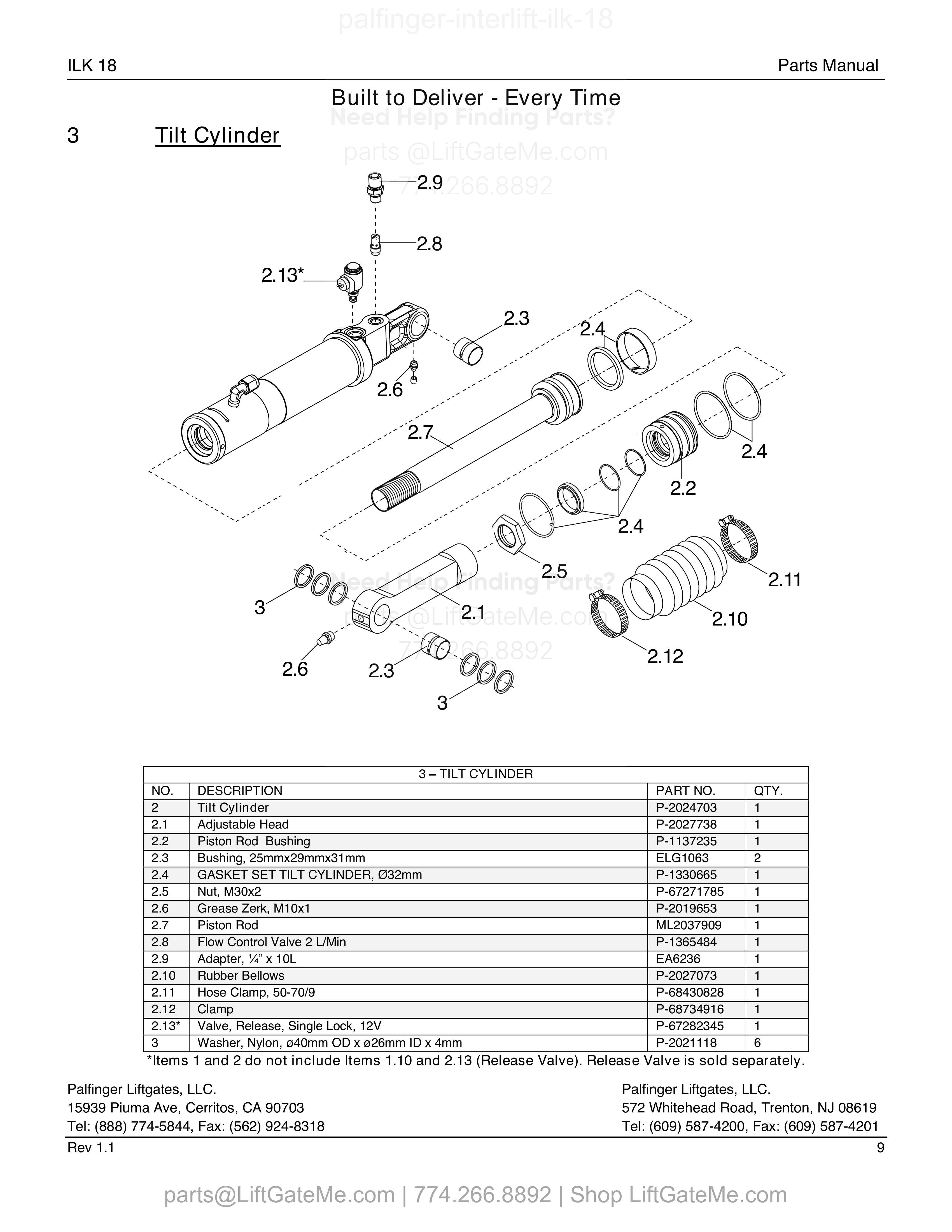 Tilt Cylinder diagram