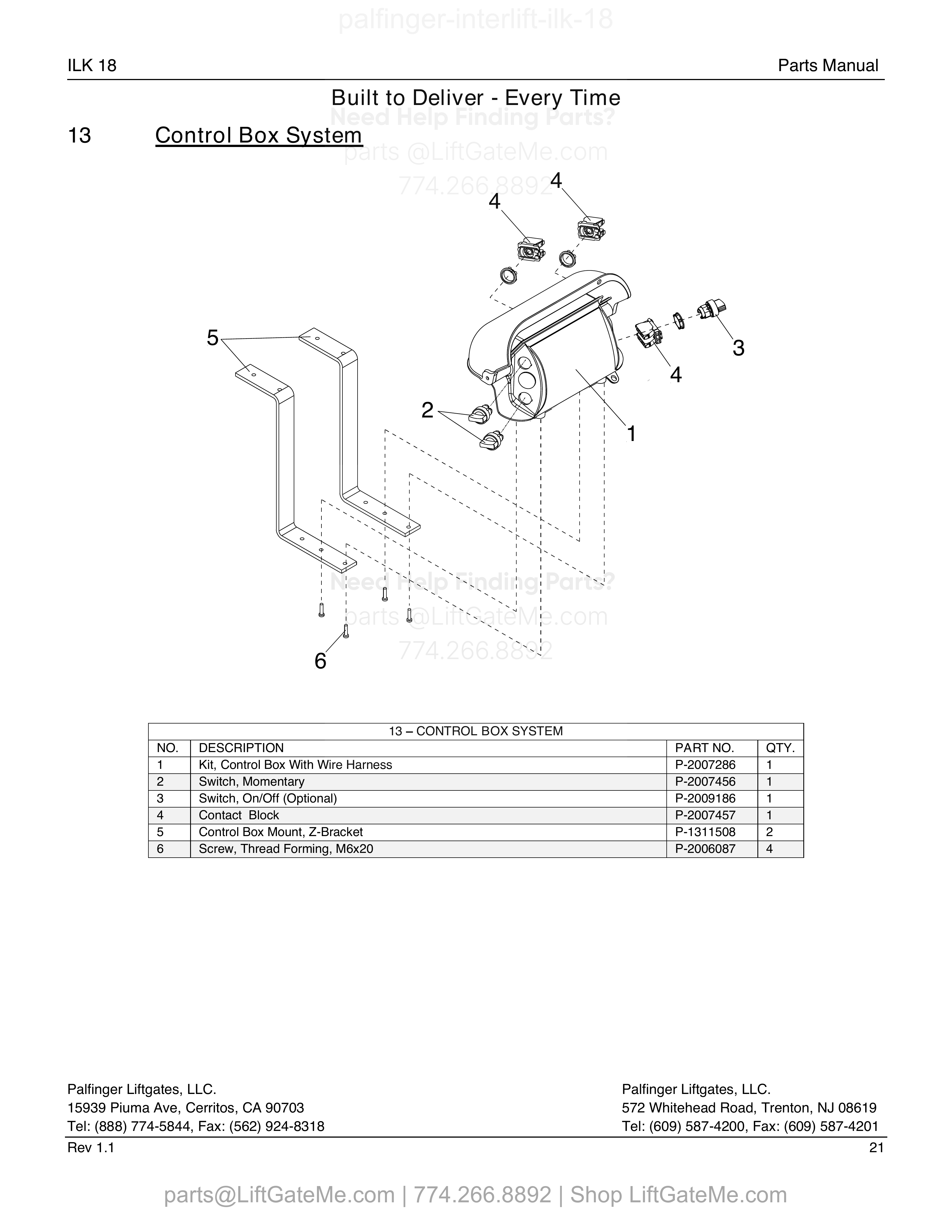 13 – CONTROL BOX SYSTEM diagram