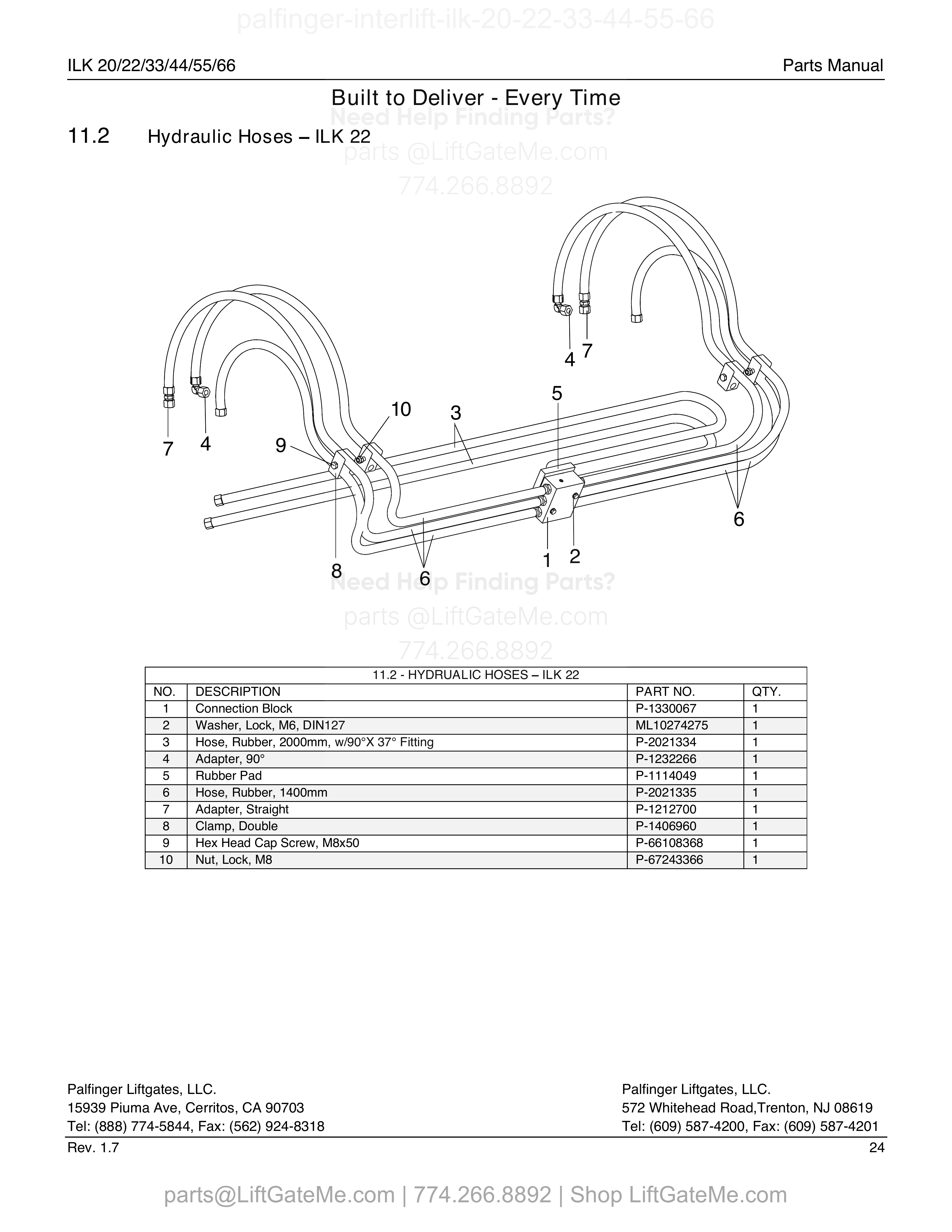 11.2 - Hydraulic Hoses - ILK 22 diagram