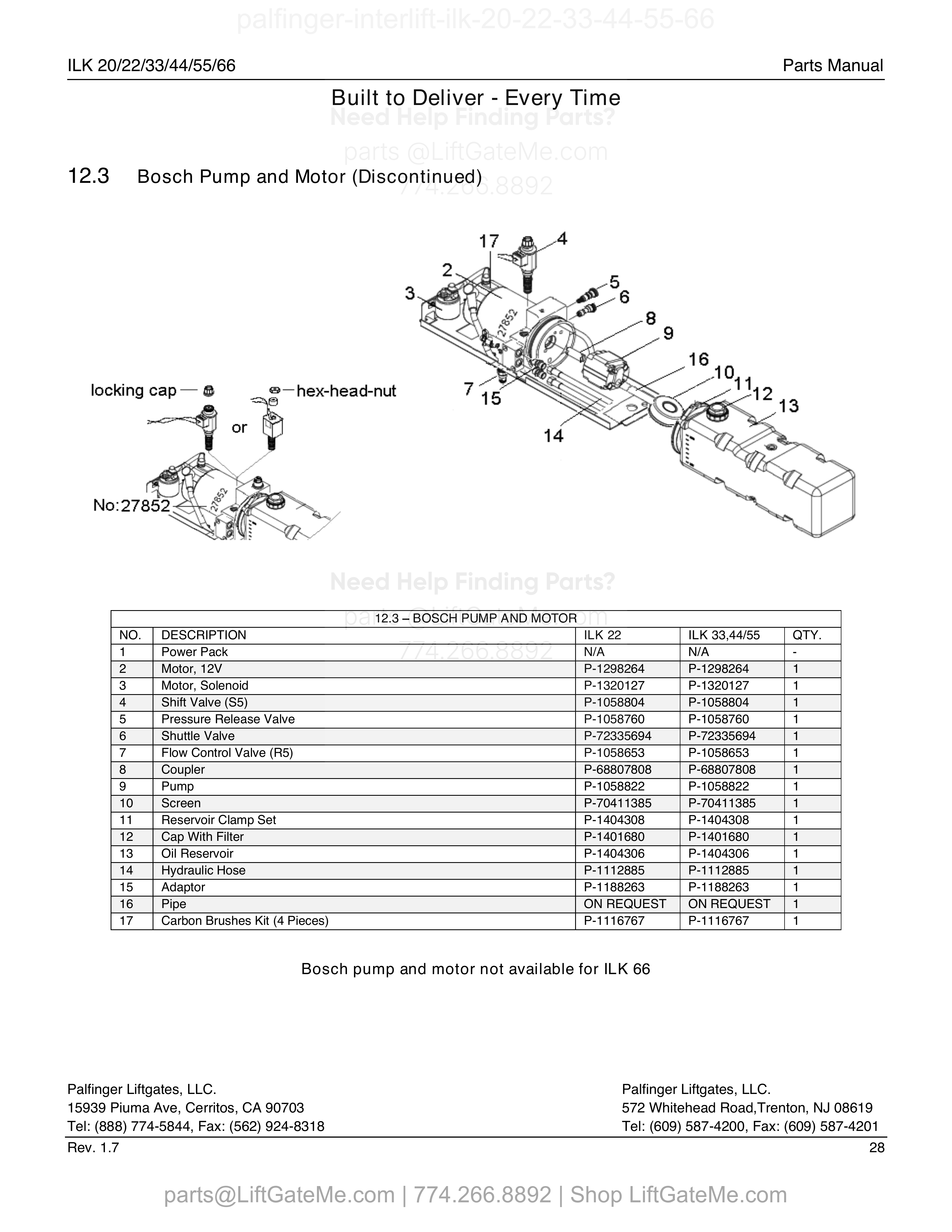 12.3 Bosch Pump and Motor (Discontinued) diagram