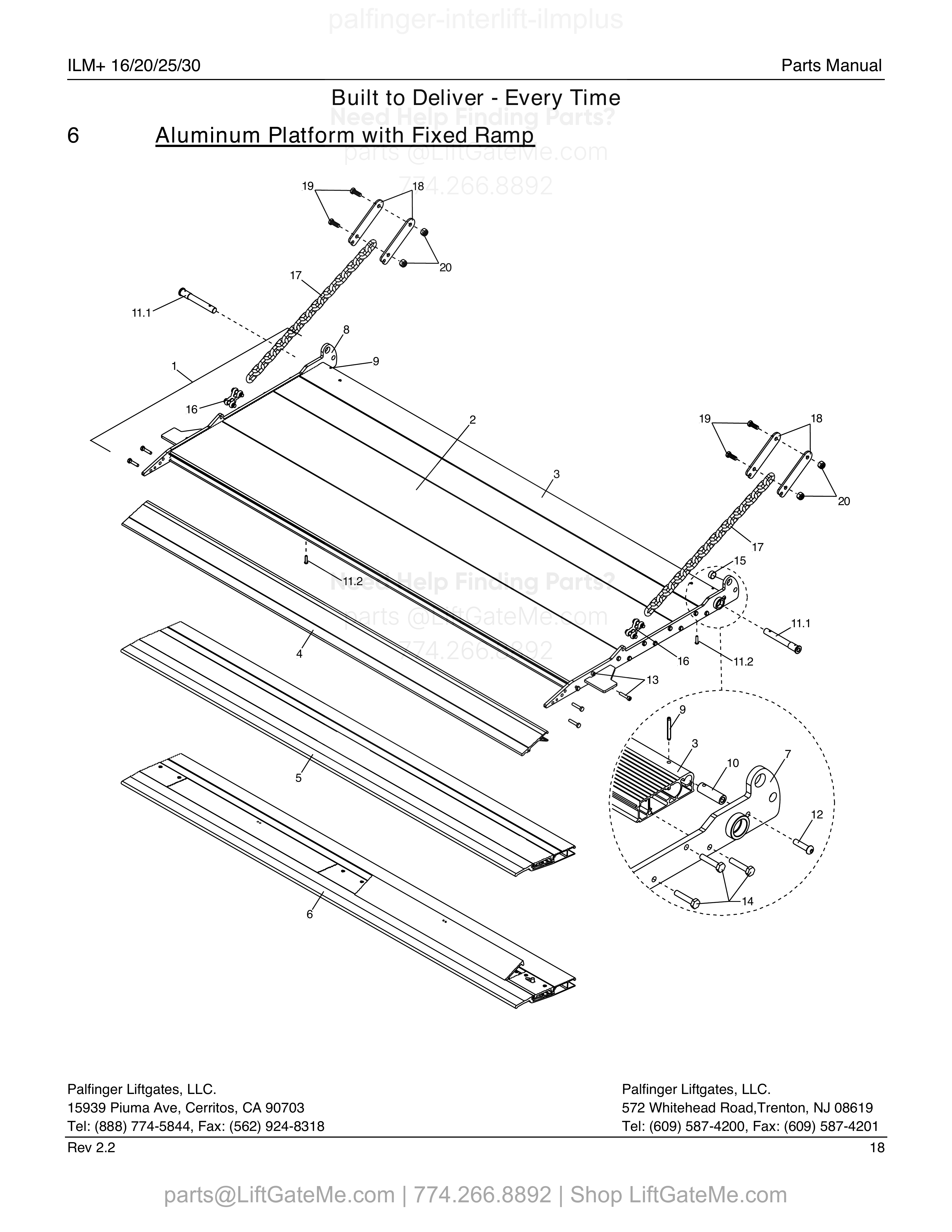 6 – ALUMINUM PLATFORM WITH FIXED RAMP diagram