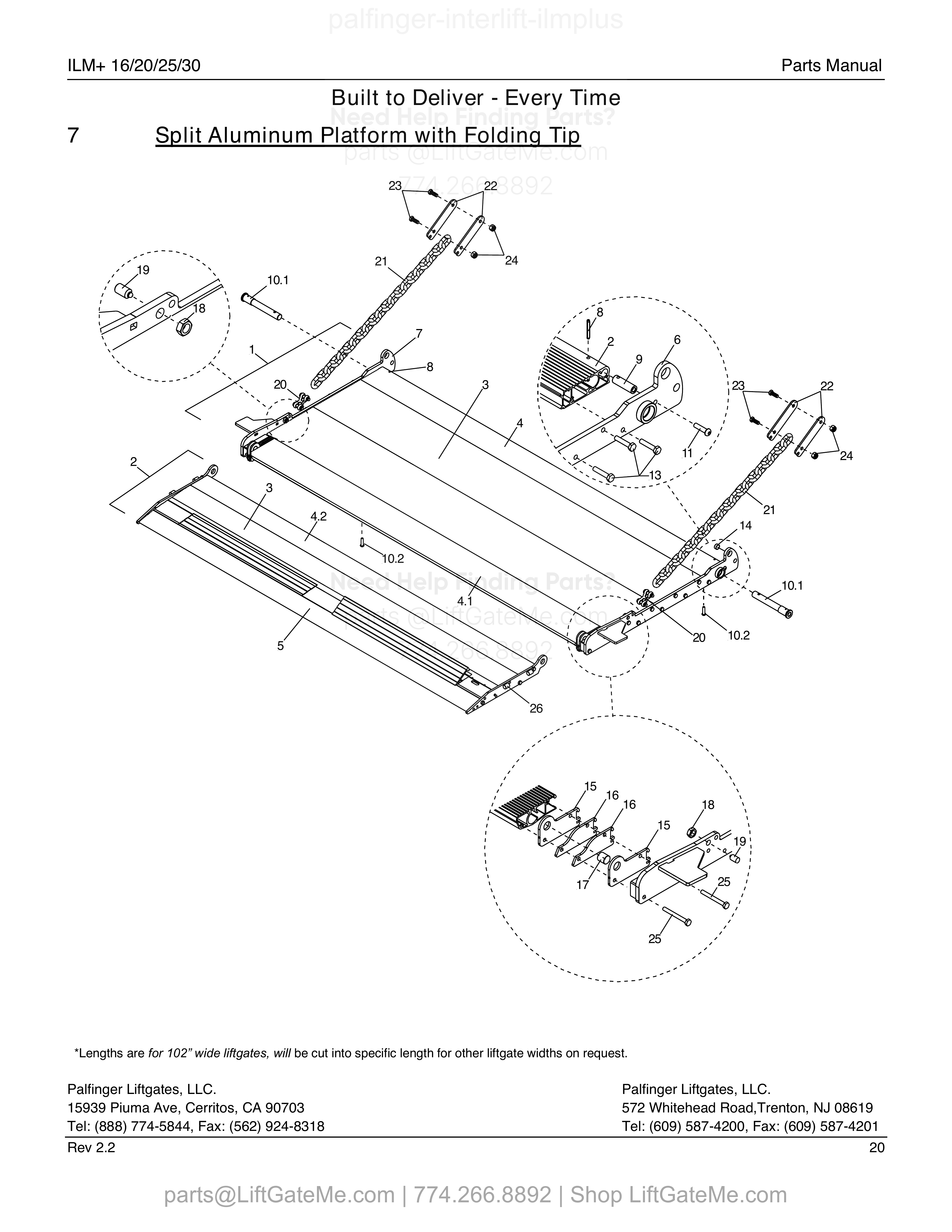 7 – ALUMINUM PLATFORM WITH FOLDING RAMP diagram