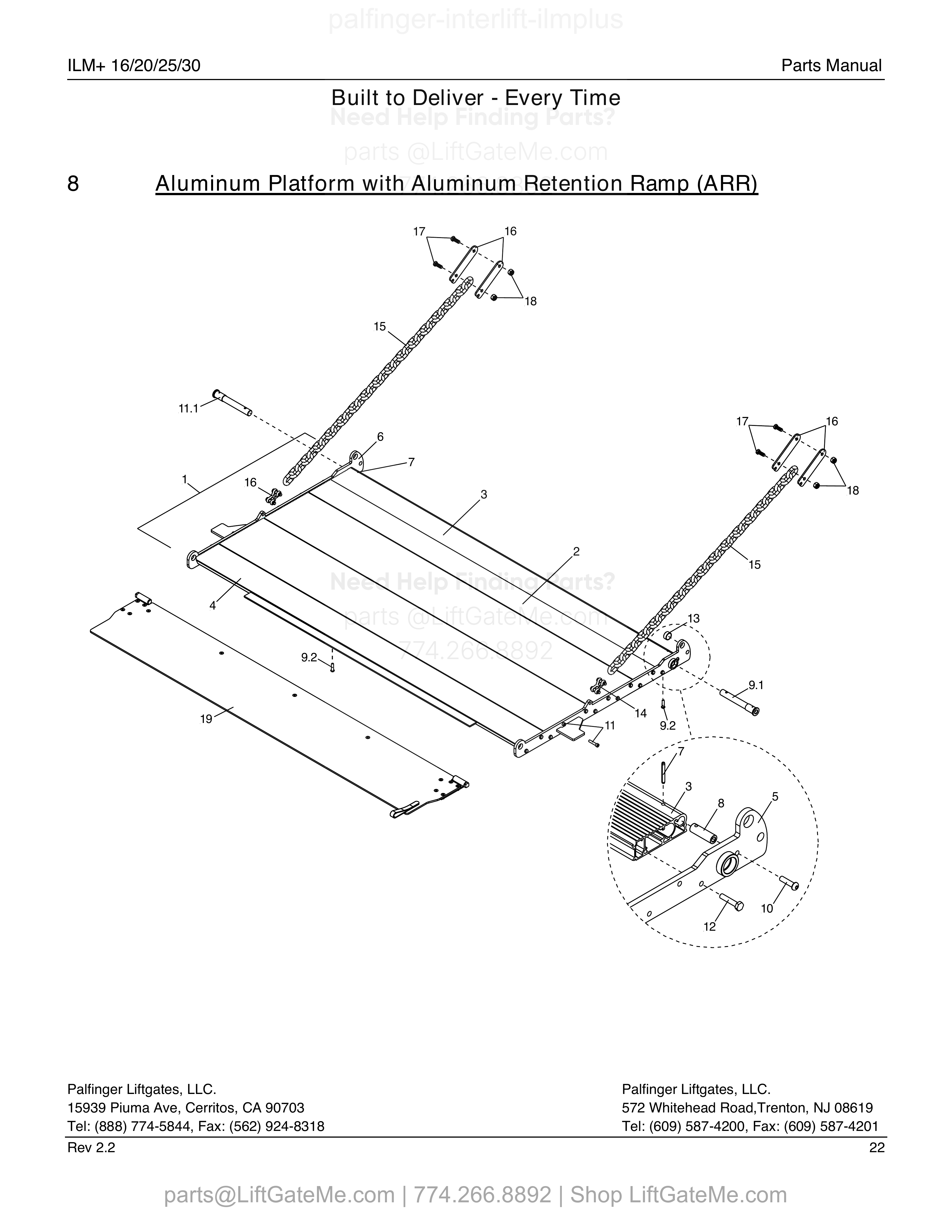 8 – ALUMINUM PLATFORM WITH ALUMINUM RETENTION RAMP (ARR) diagram