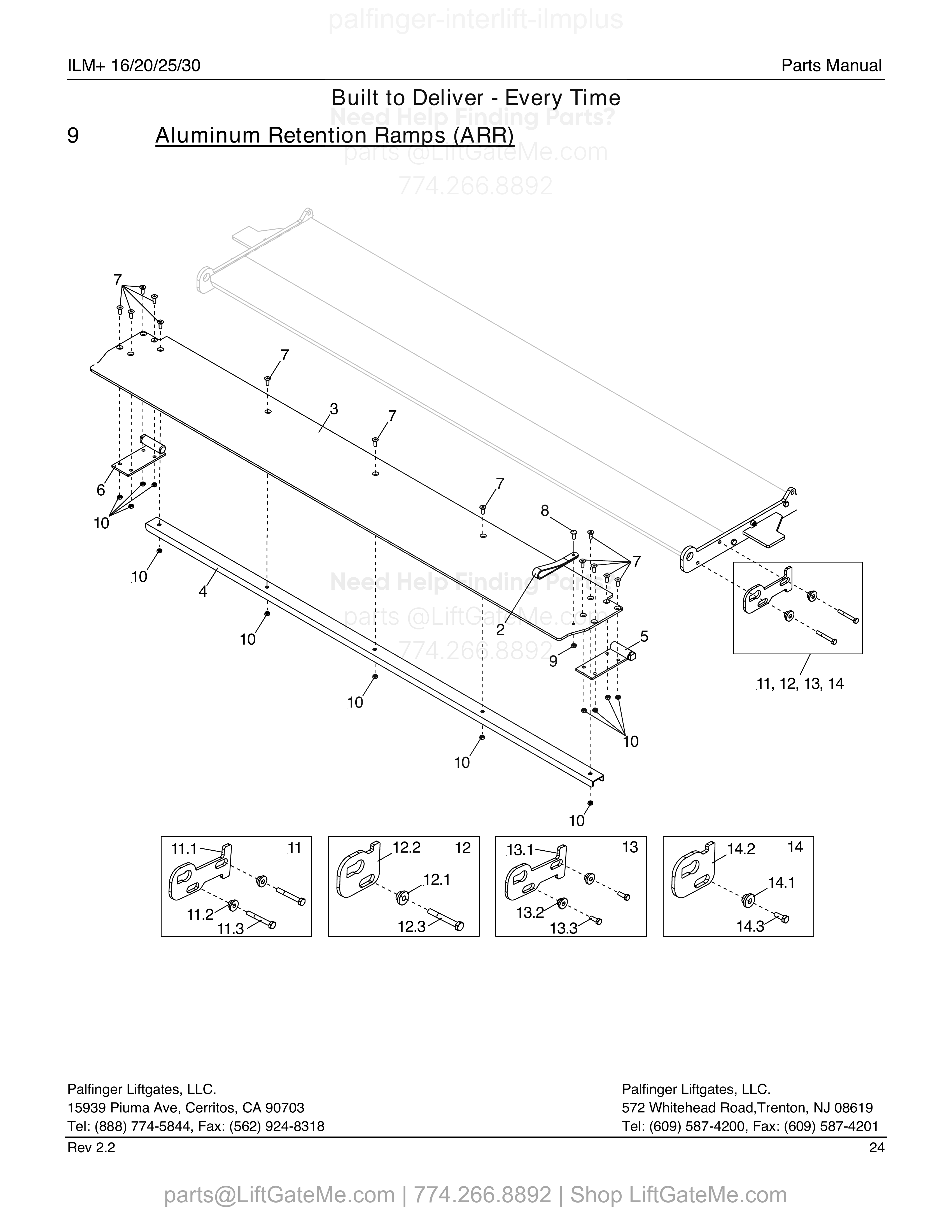 9 – ALUMINUM RETENSION RAMPS (ARR) diagram