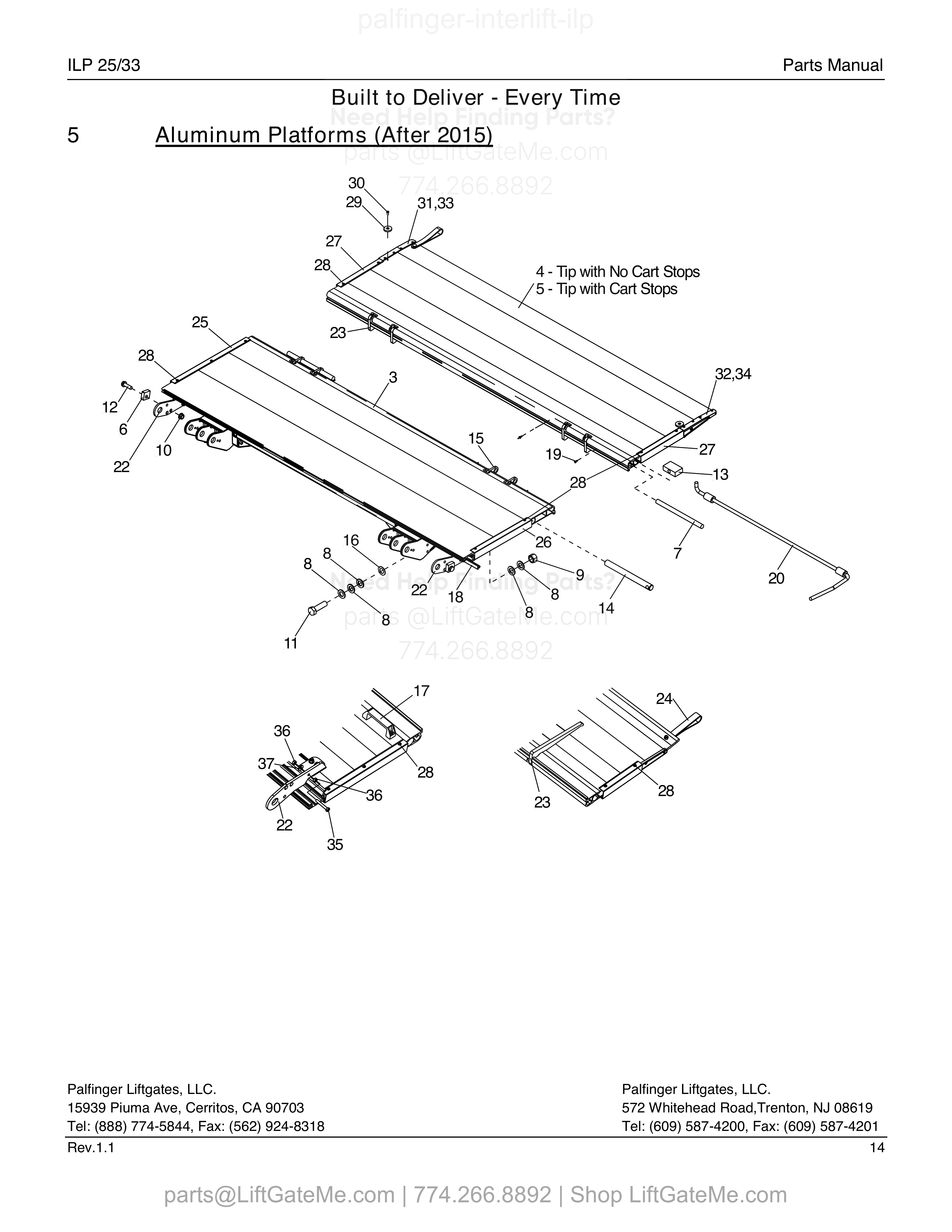 5 - ALUMINUM/ALUMINUM PLATFORM diagram