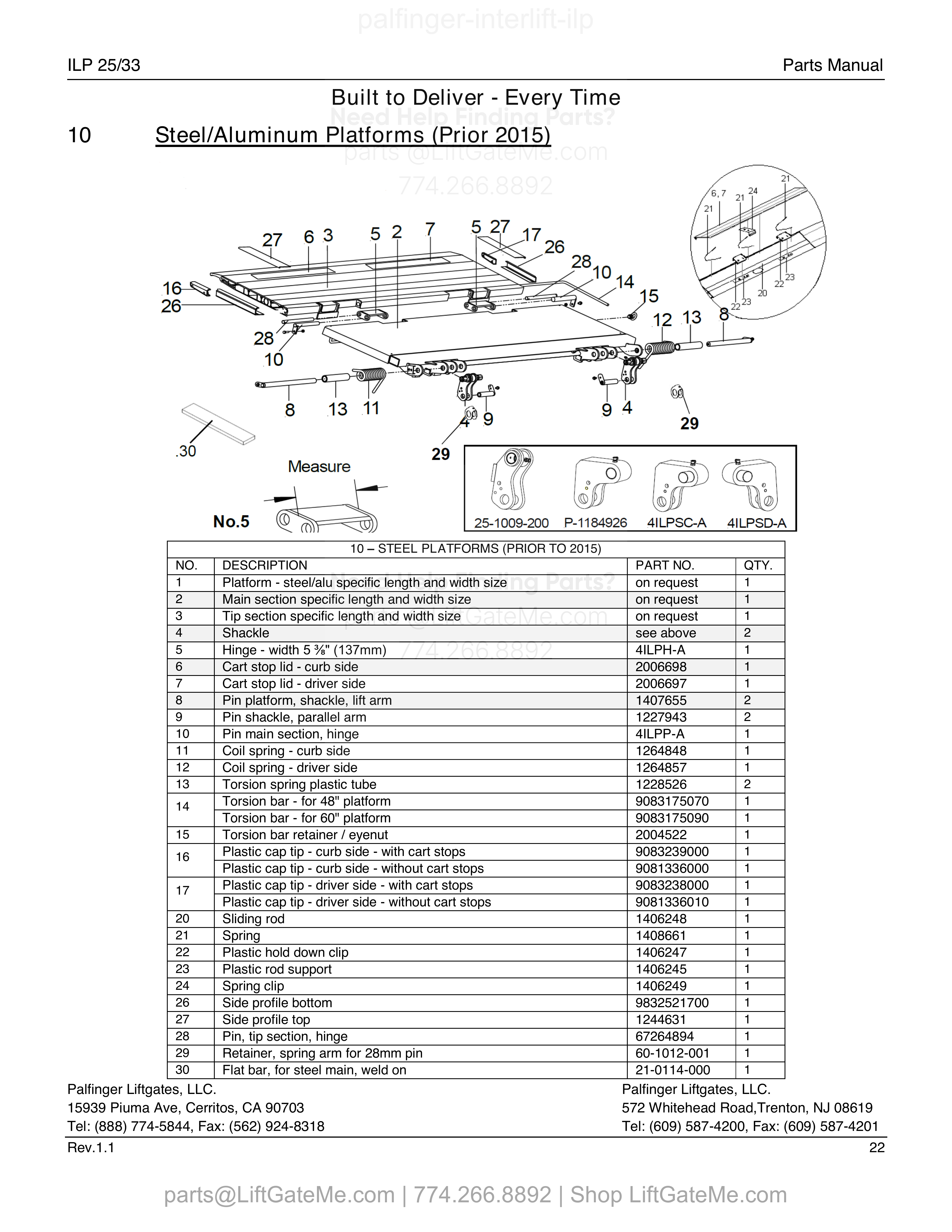 10 - STEEL PLATFORMS (PRIOR TO 2015) diagram