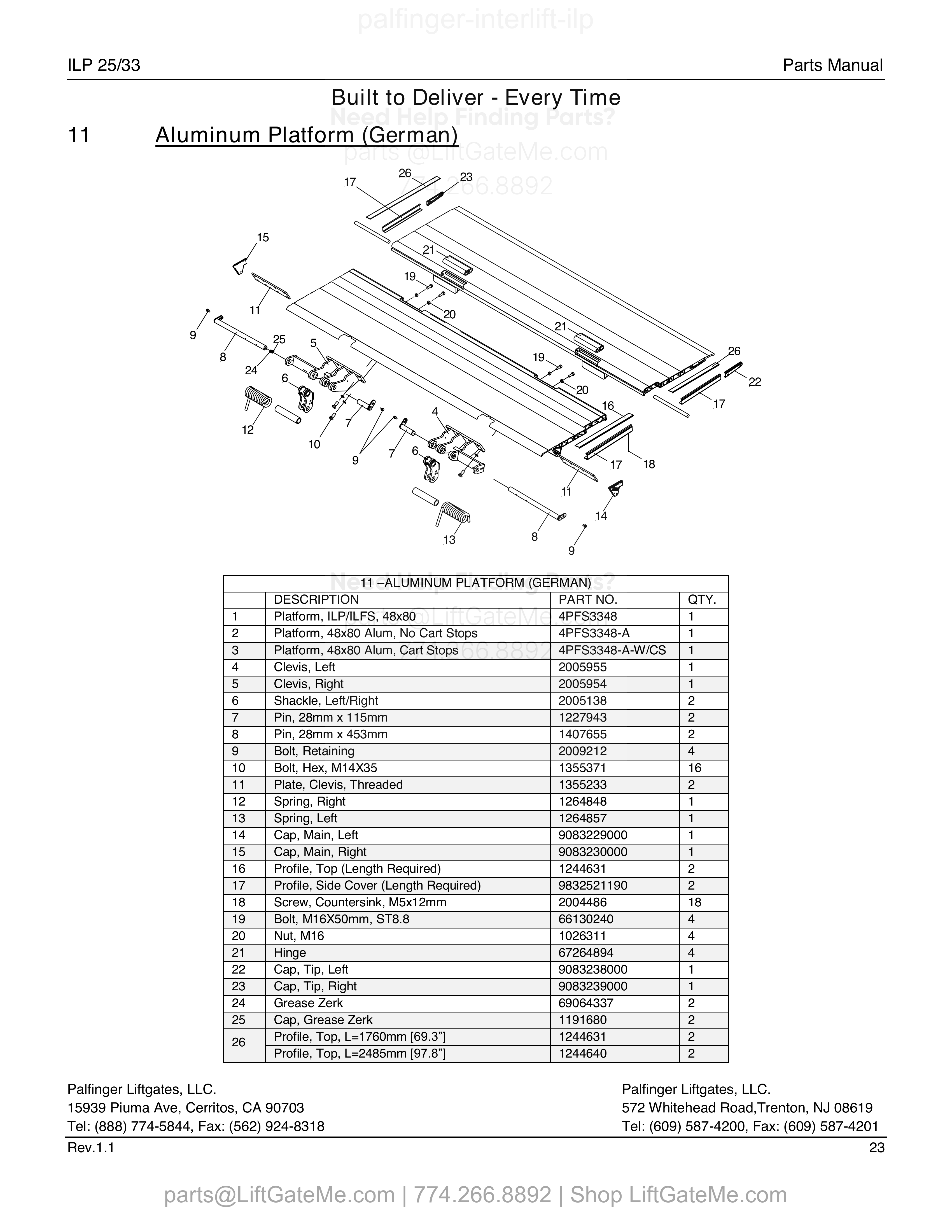 11 - ALUMINUM PLATFORM (GERMAN) diagram
