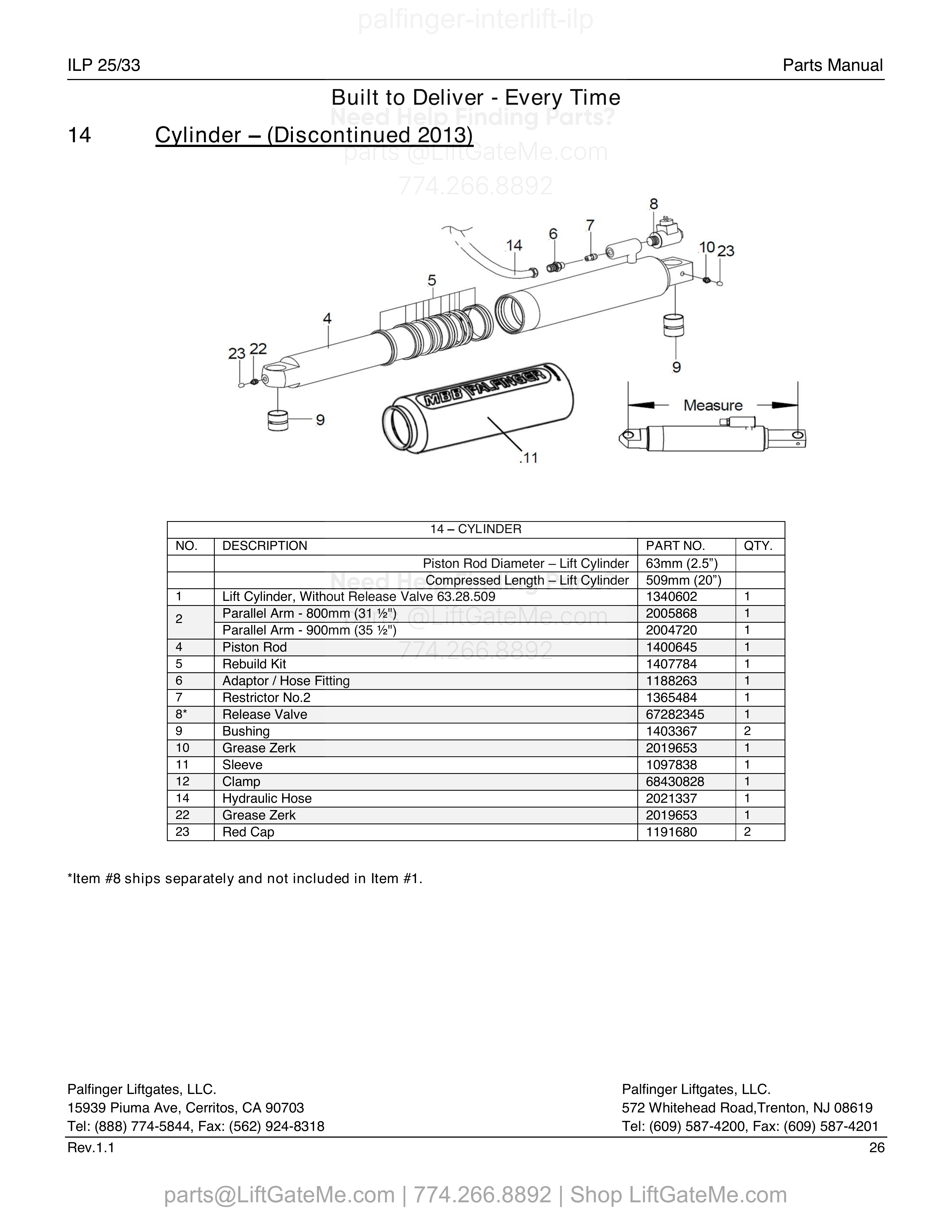 Cylinder – (Discontinued 2013) diagram