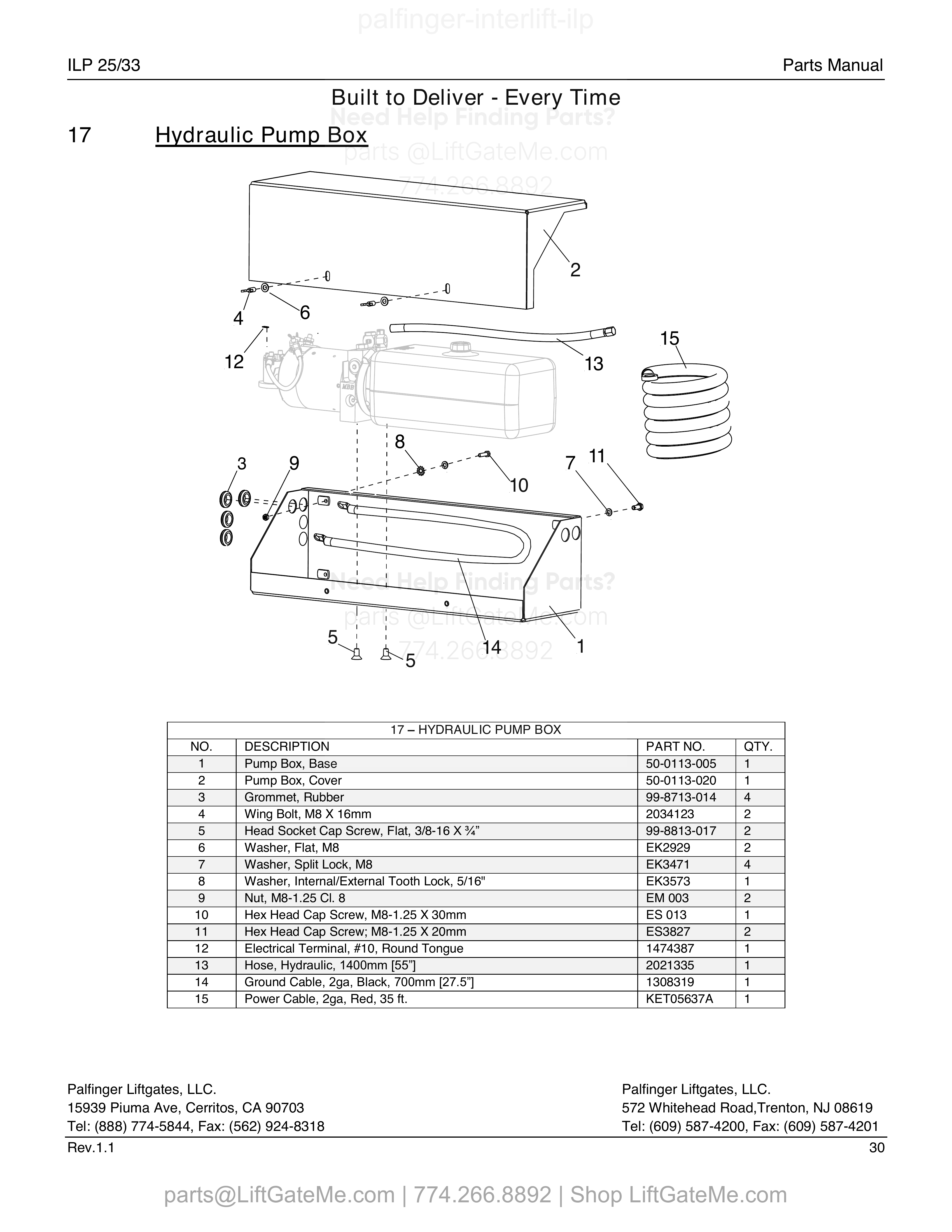17 – HYDRAULIC PUMP BOX diagram