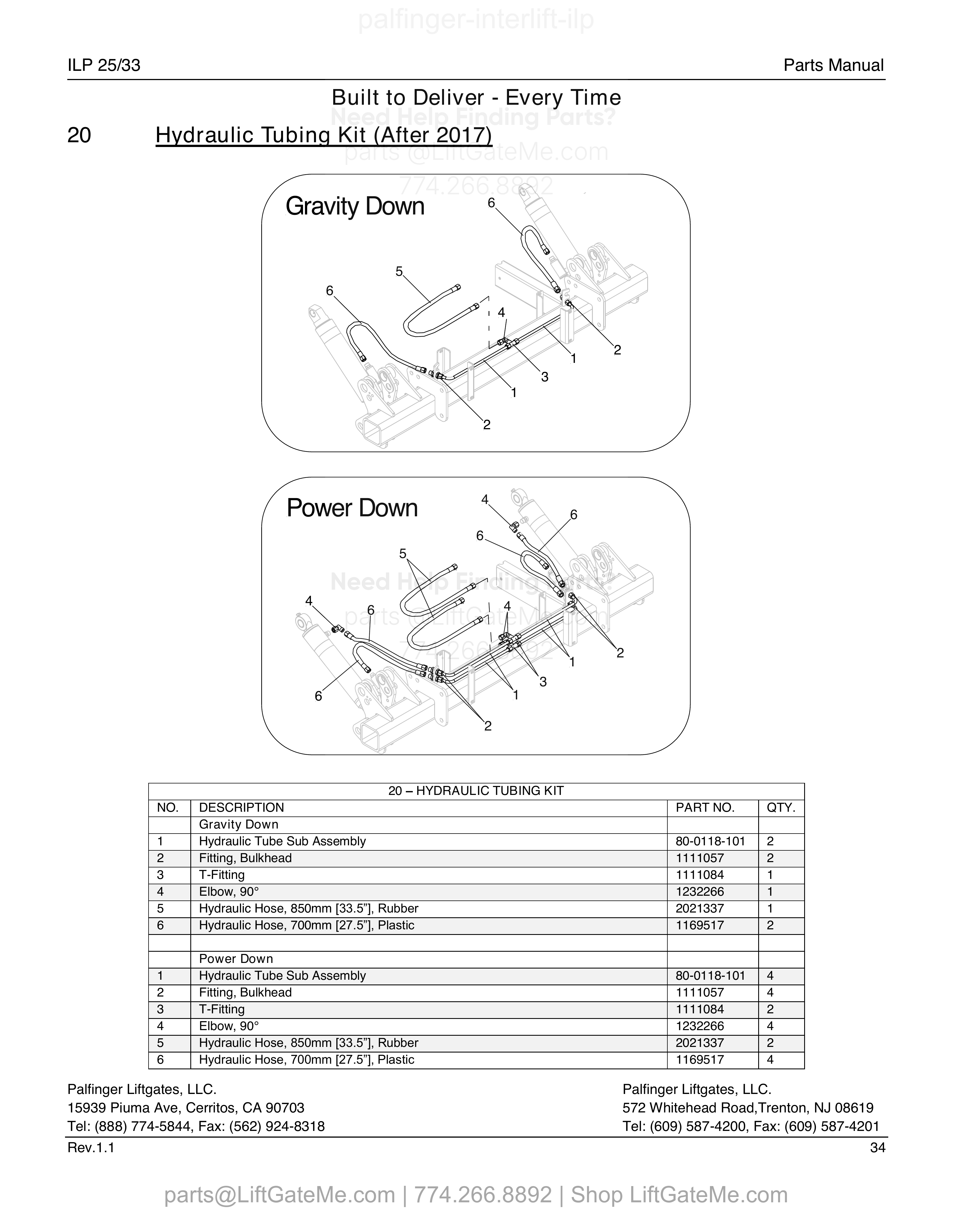 Hydraulic Tubing Kit (After 2017) diagram