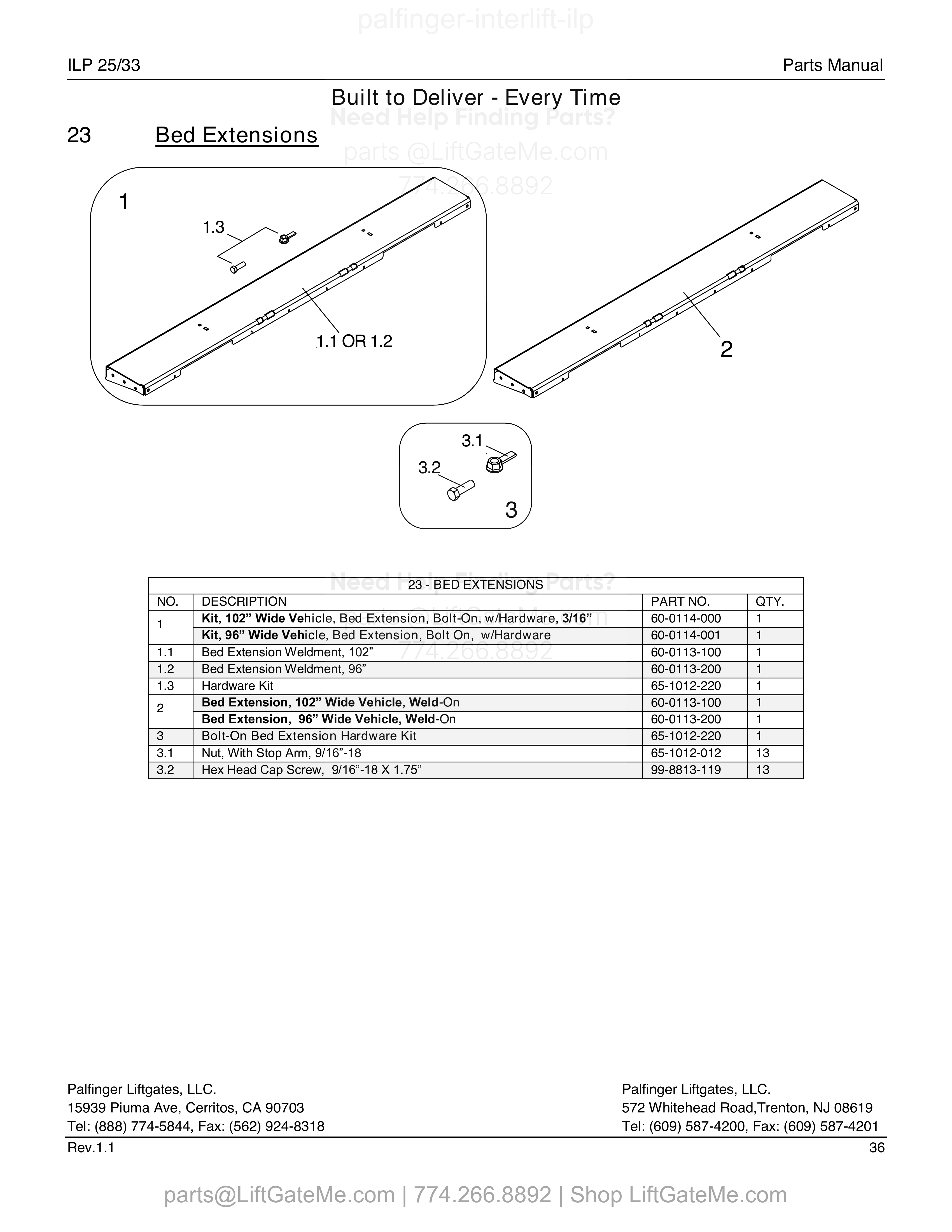 Bed Extensions diagram