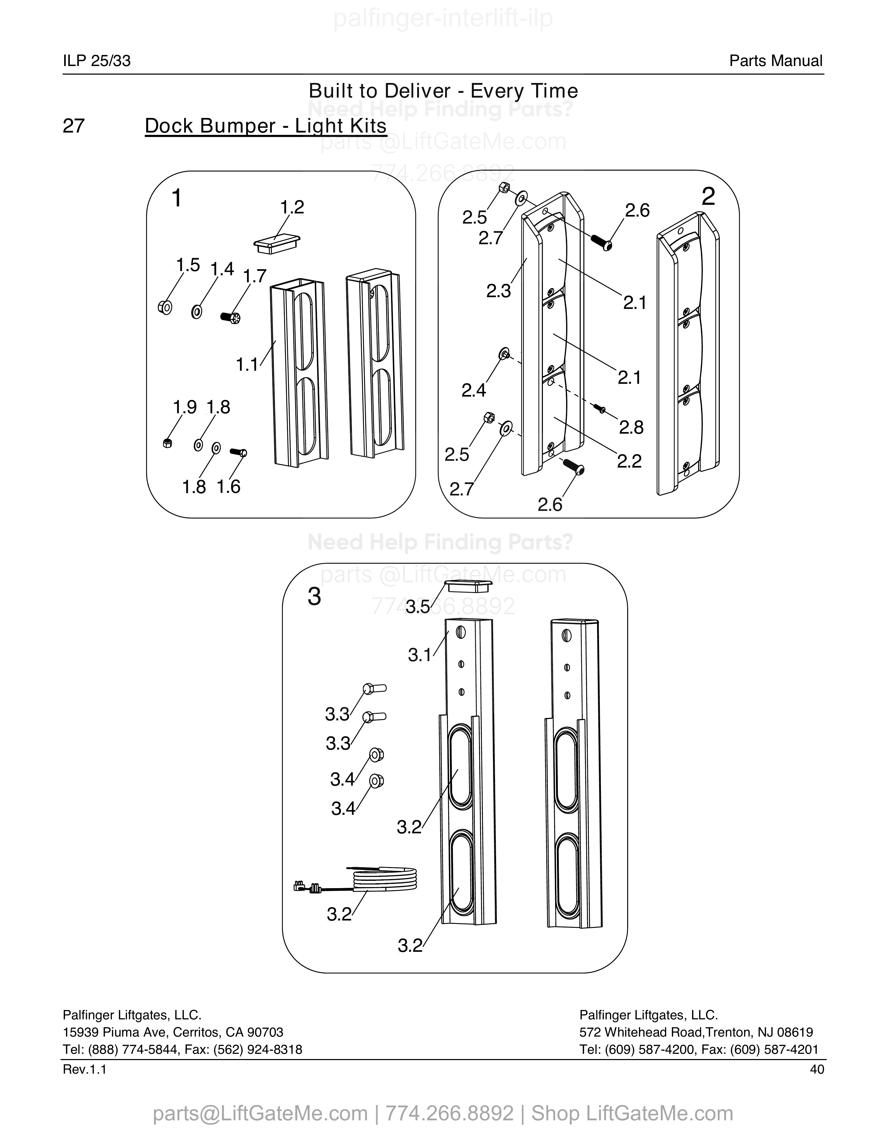 Dock Bumper - Light Kits diagram