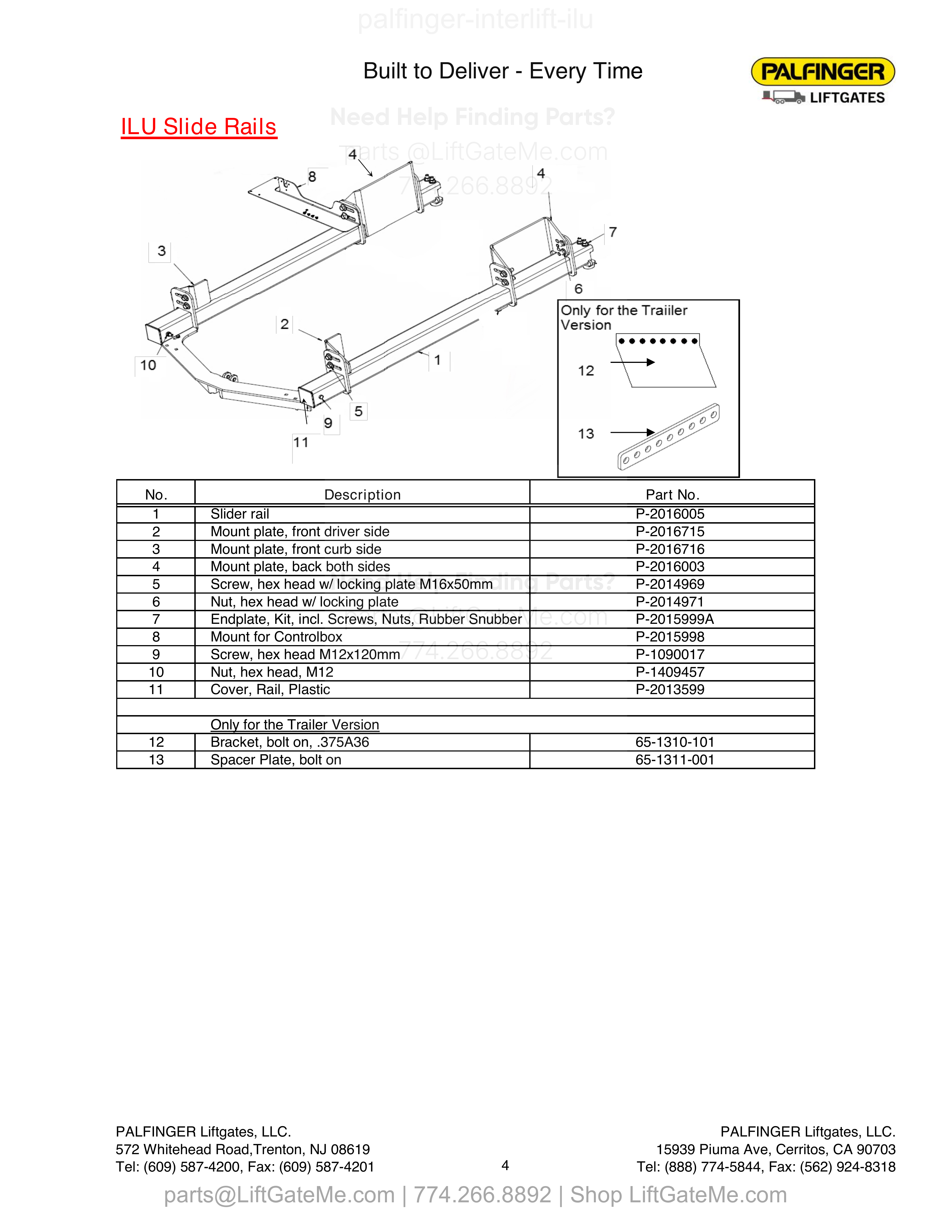 ILU Slide Rails diagram
