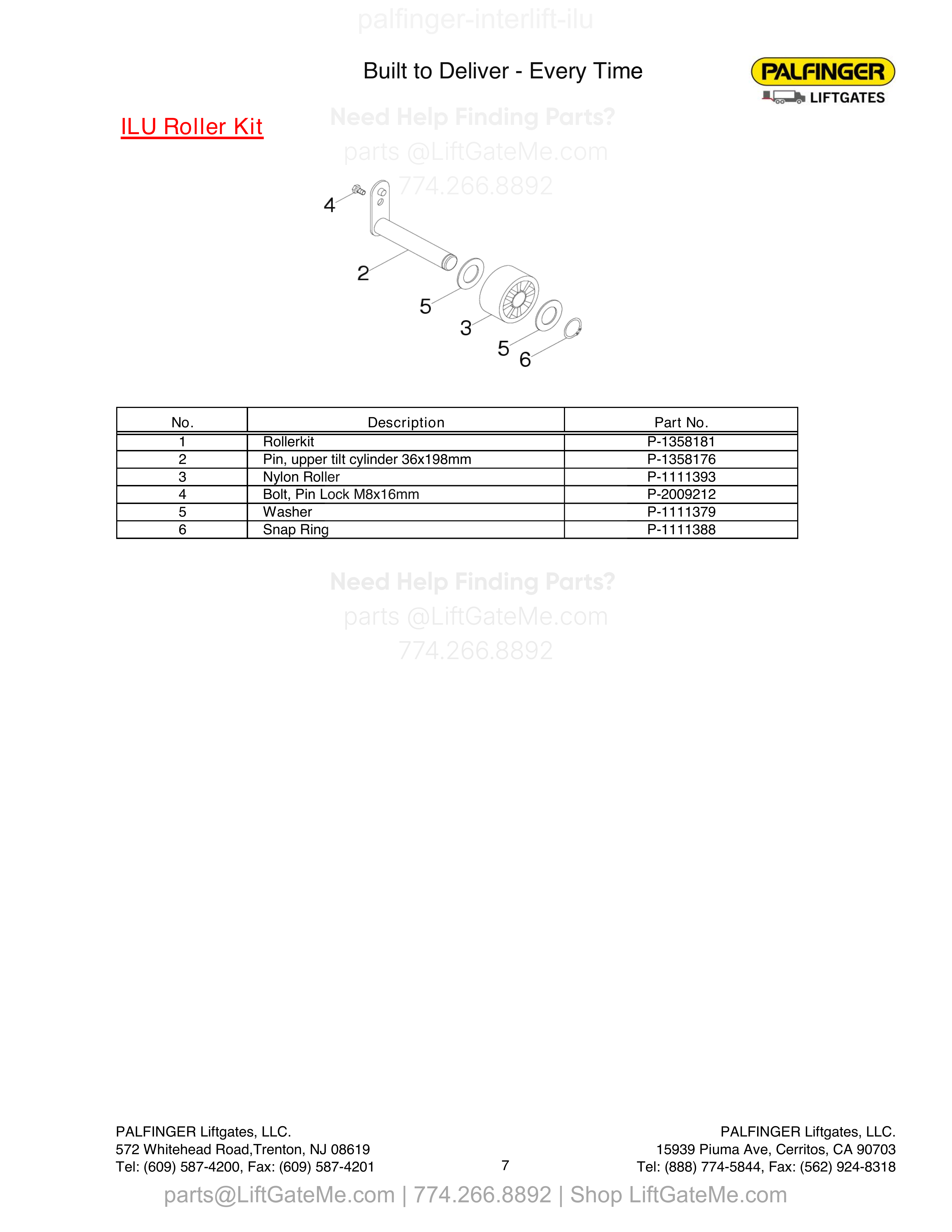 ILU Roller Kit diagram