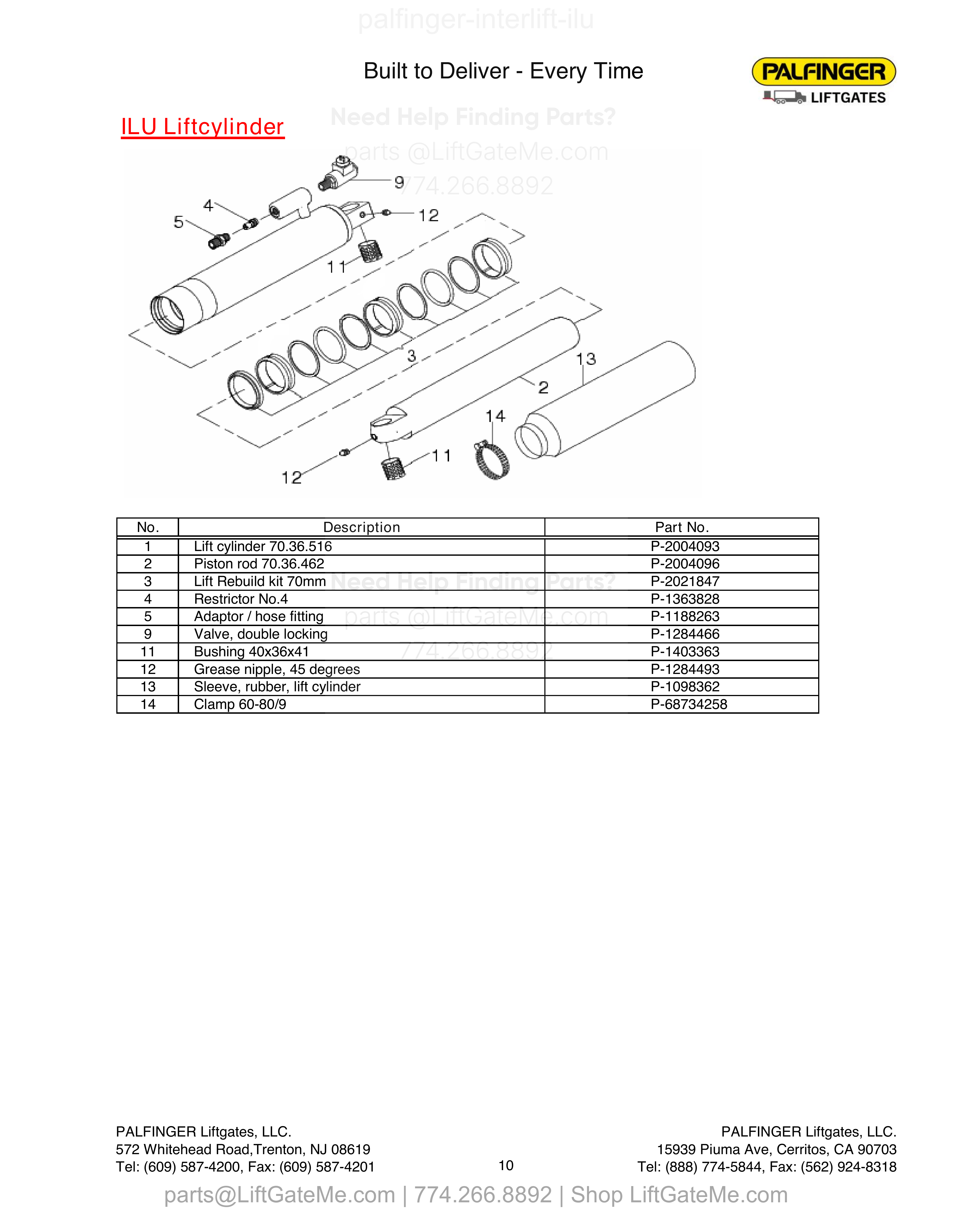 ILU Liftcylinder diagram