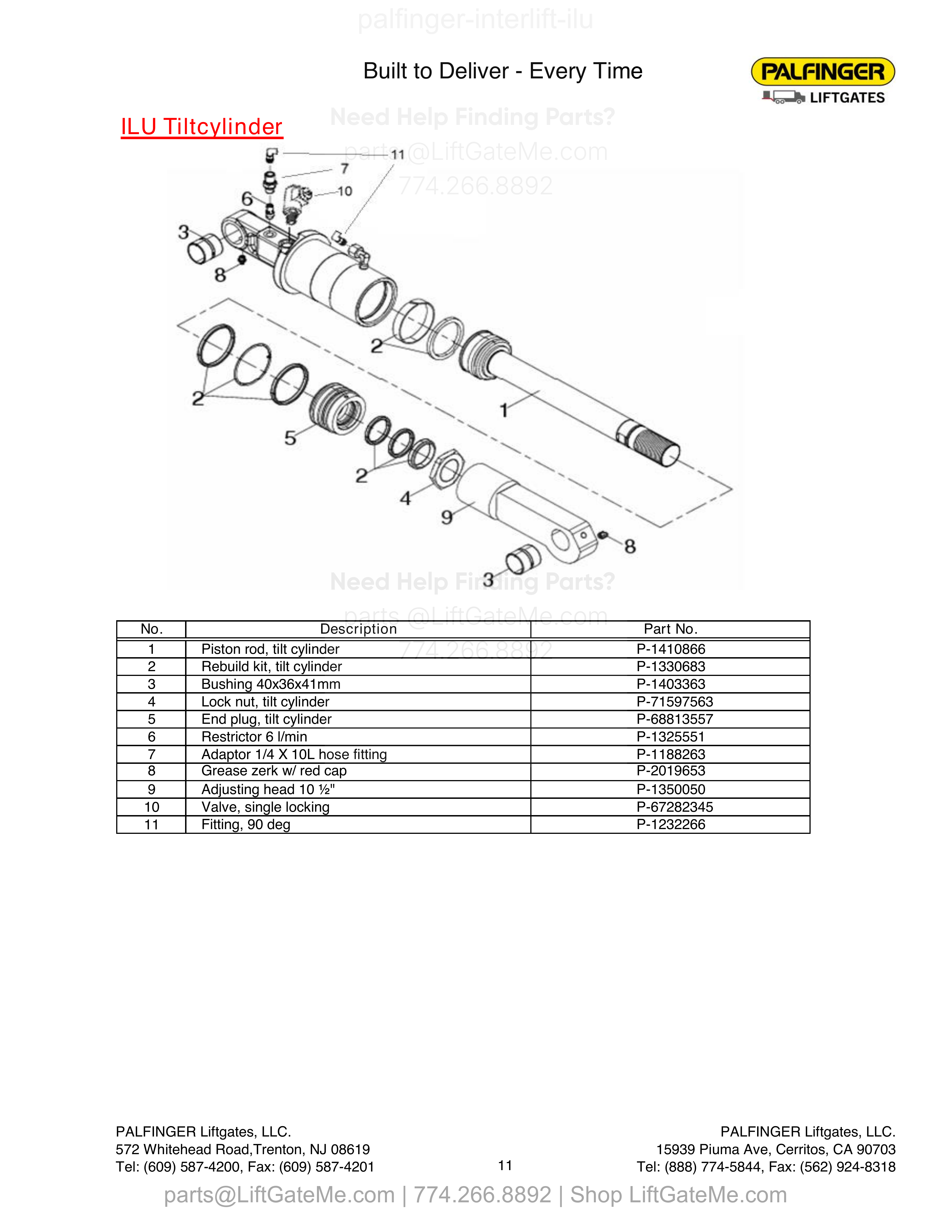 ILU Tiltcylinder diagram