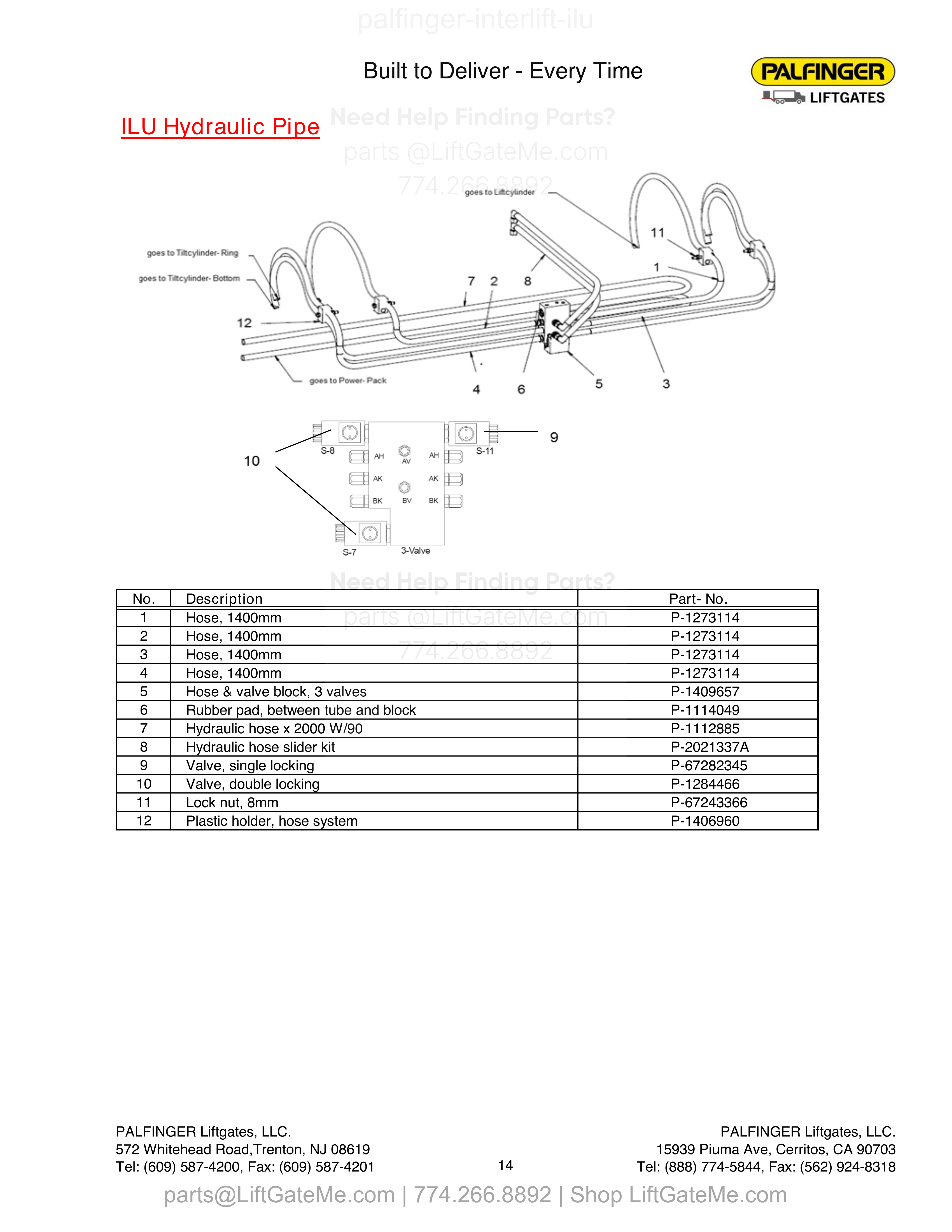 ILU Hydraulic Pipe diagram