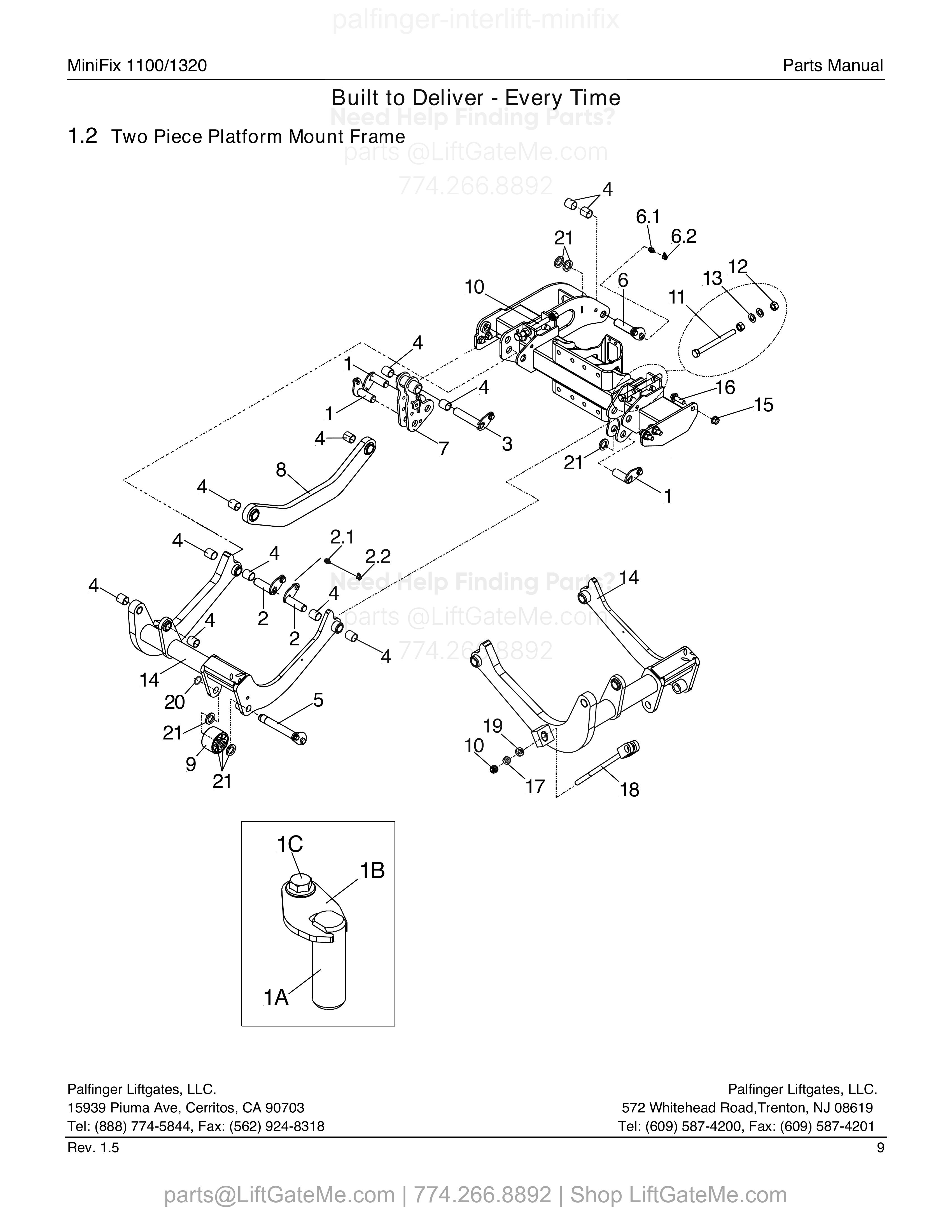 1.2 Two Piece Platform Mount Frame diagram
