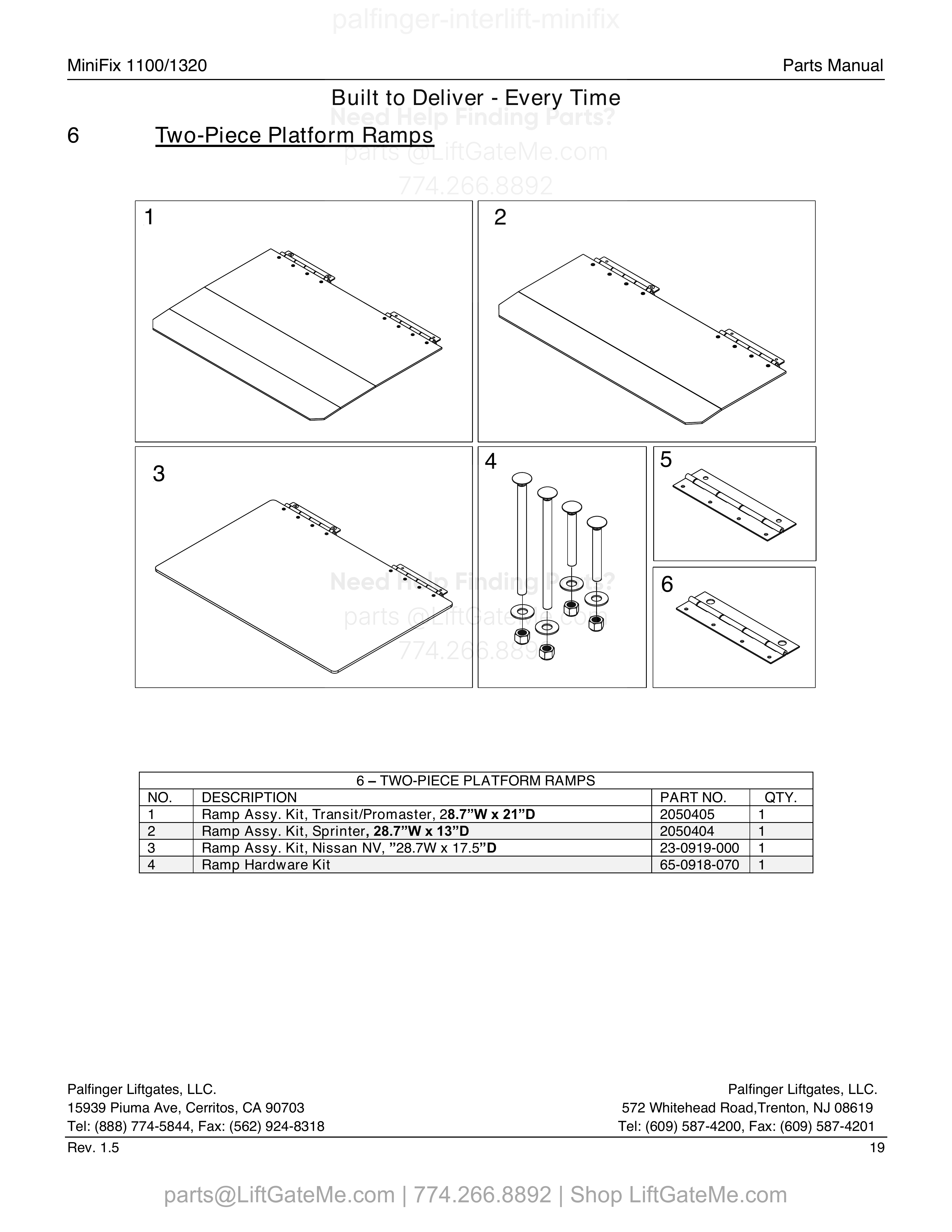 Two-Piece Platform Ramps diagram