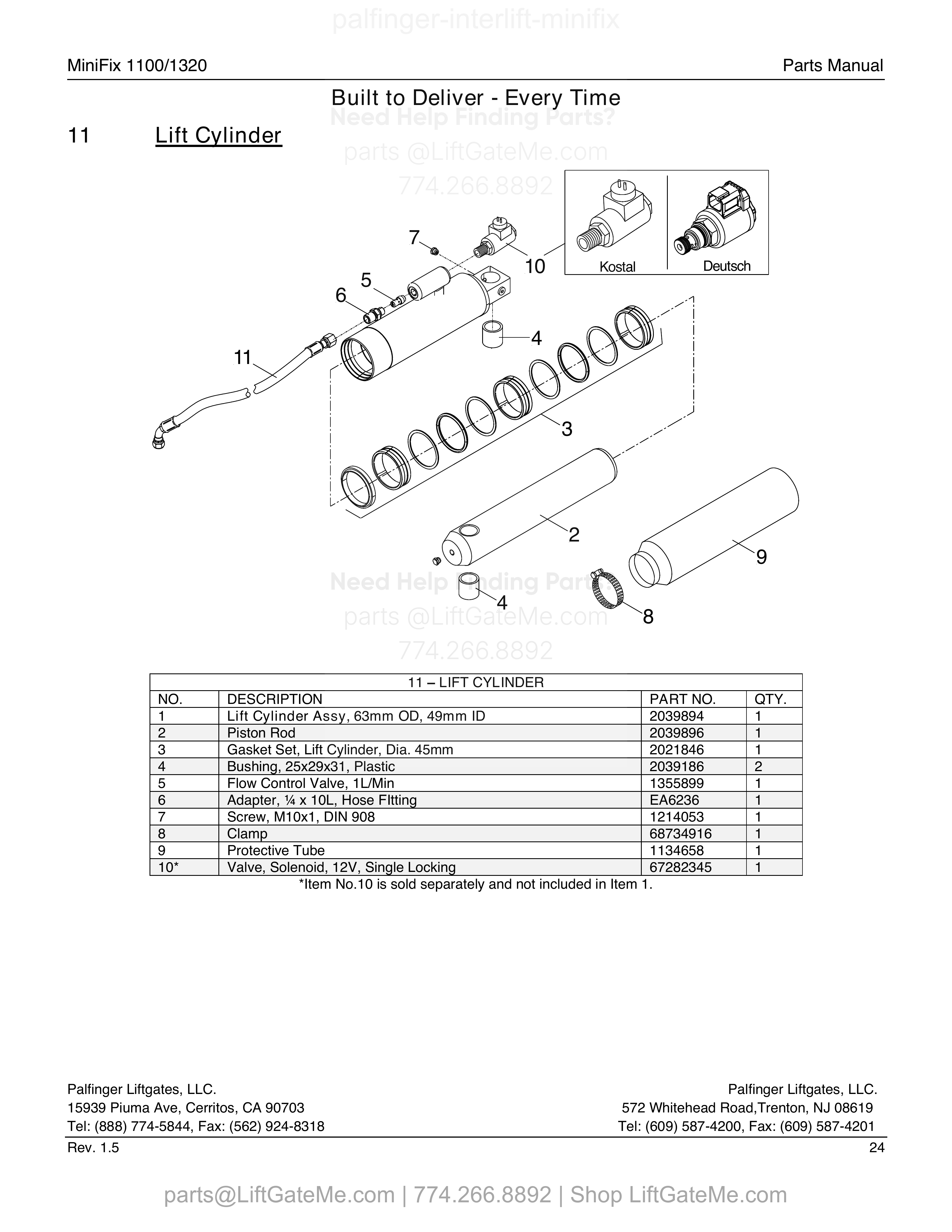 Lift Cylinder diagram