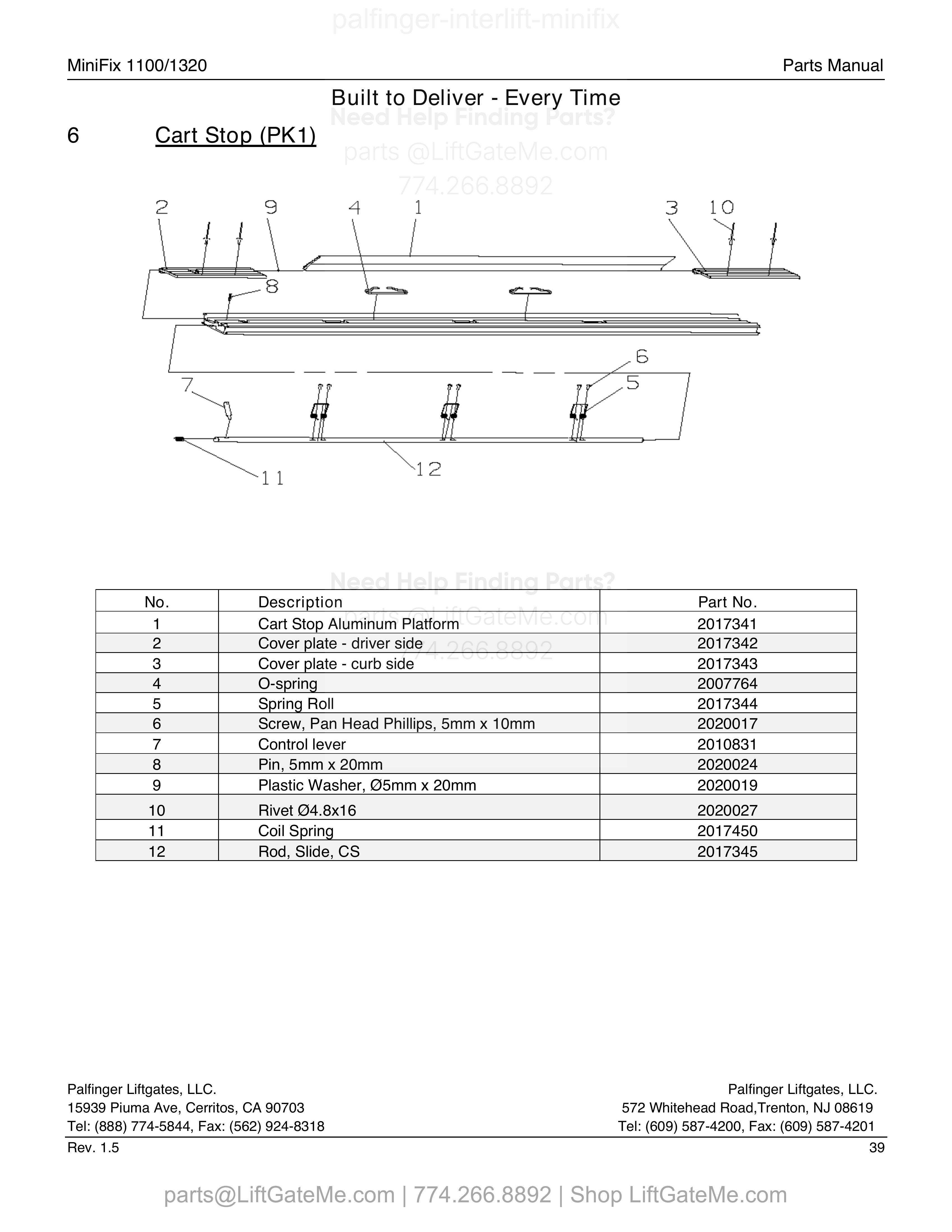 Cart Stop (PK1) diagram