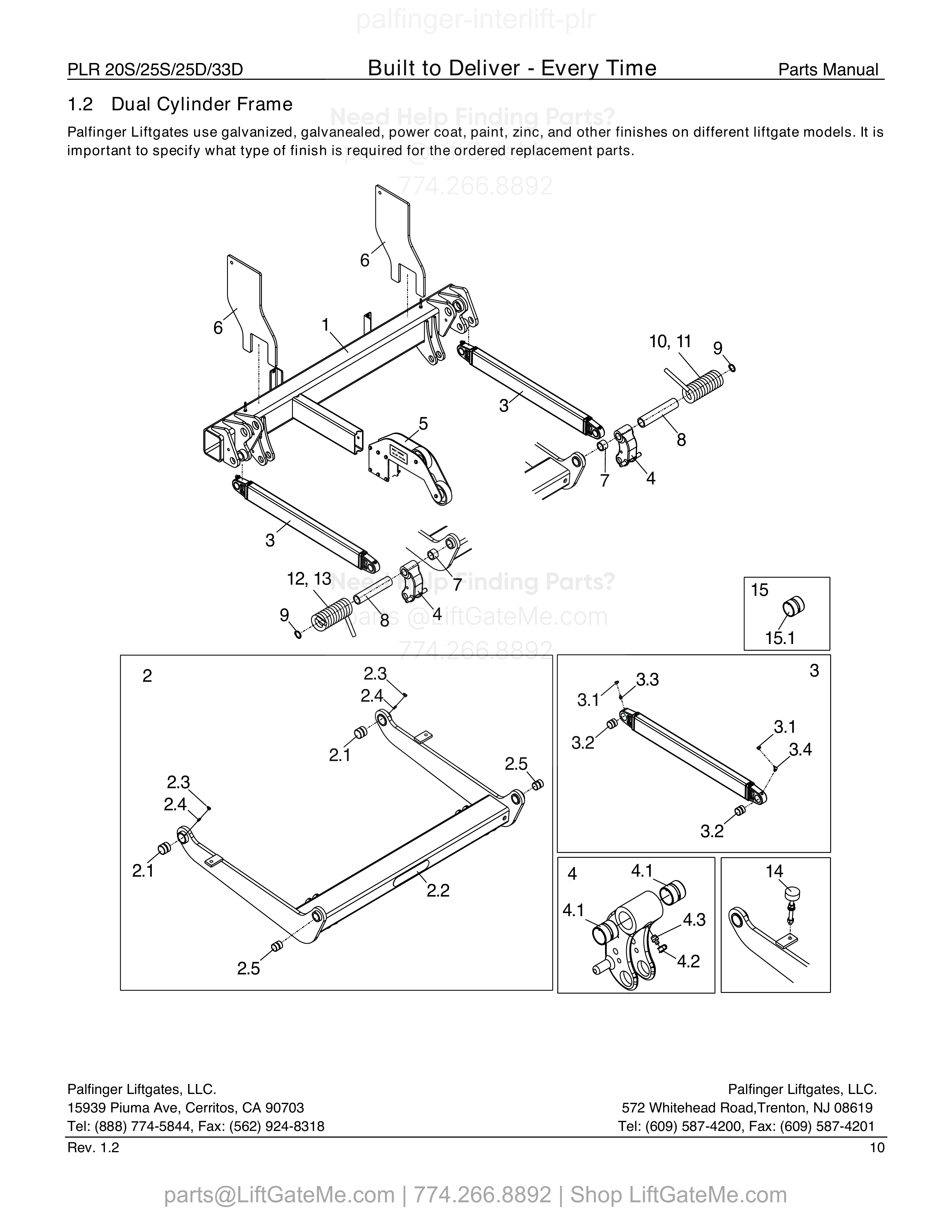 1.2 Dual Cylinder Frame diagram