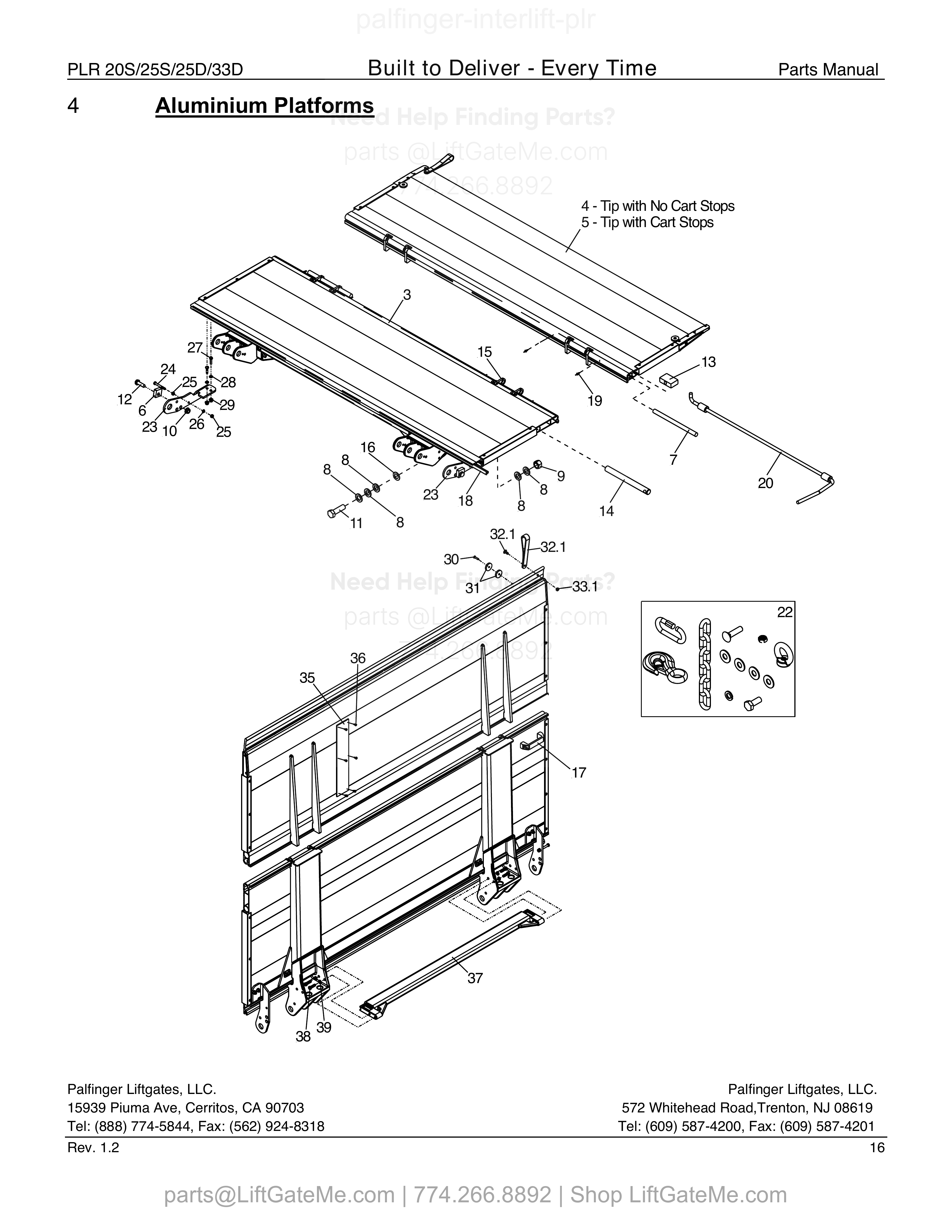 4 Aluminium Platforms diagram