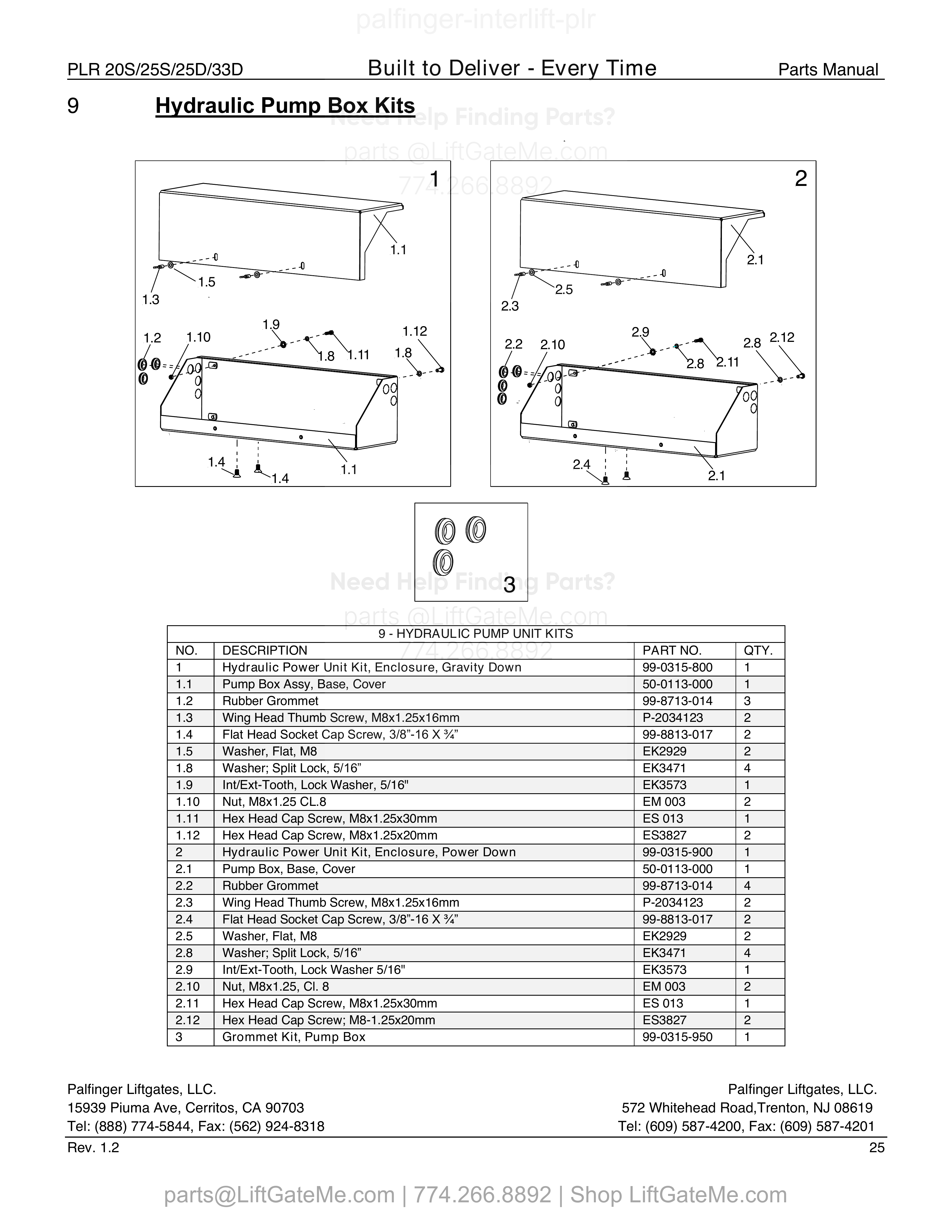 9 - Hydraulic Pump Unit Kits diagram